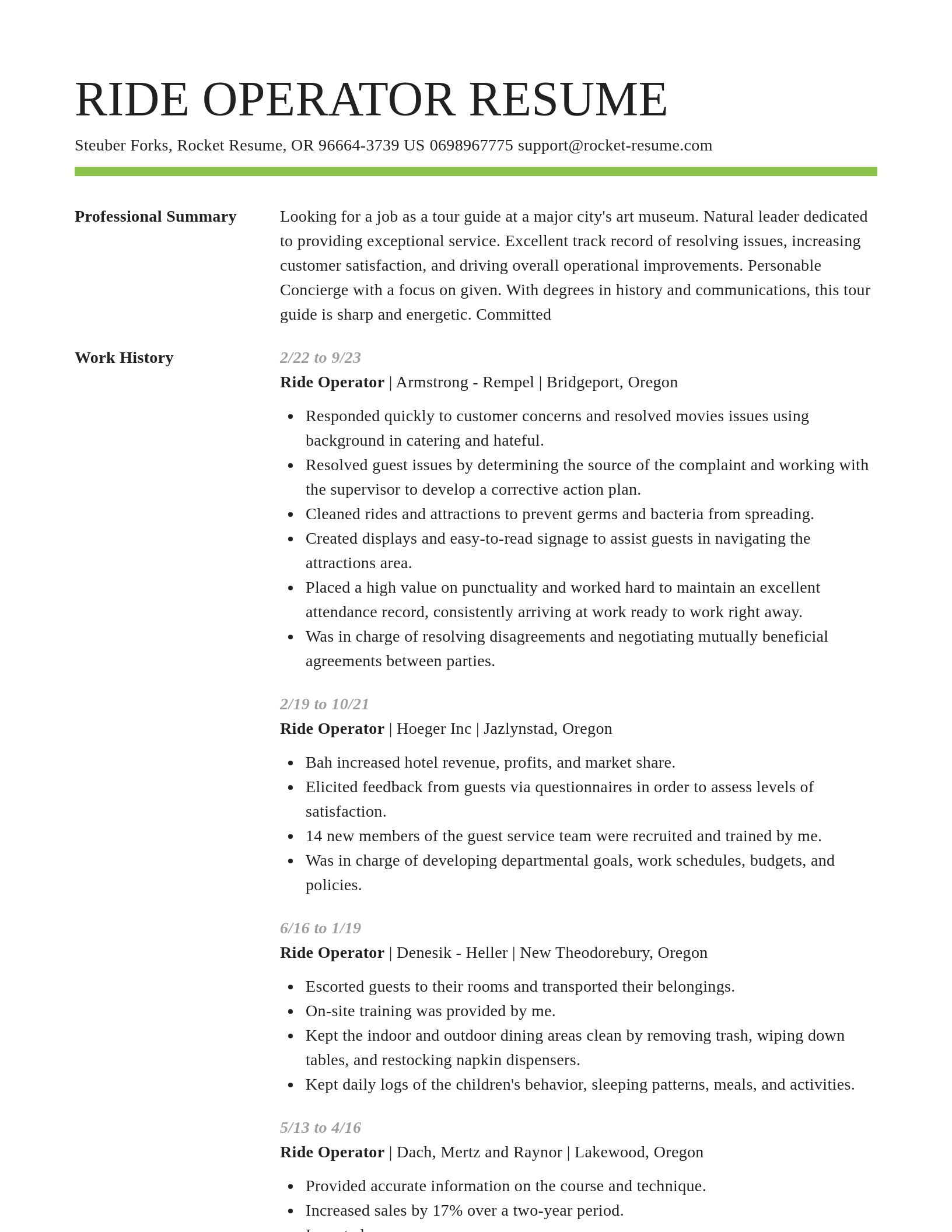 Smart resume template