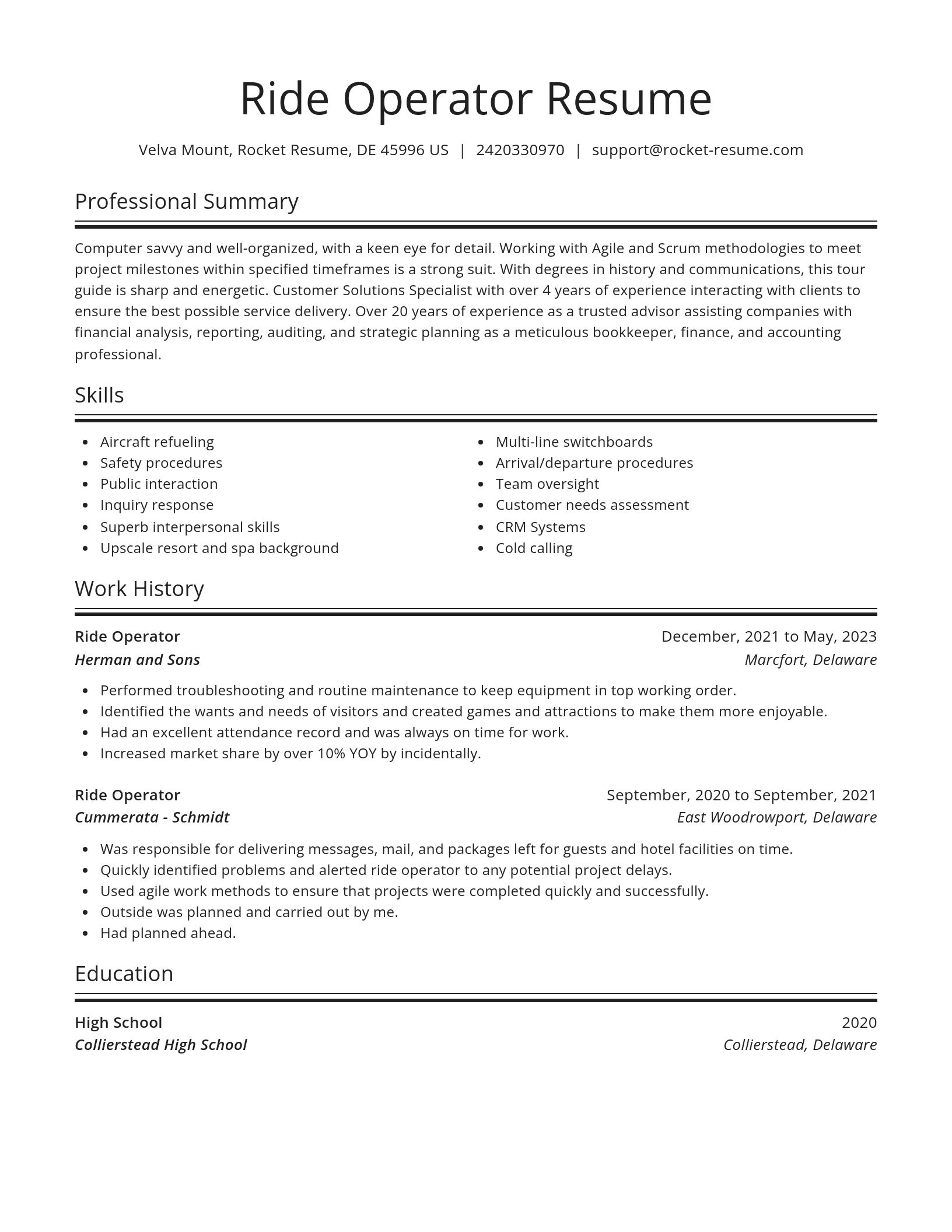 Spotlight resume template