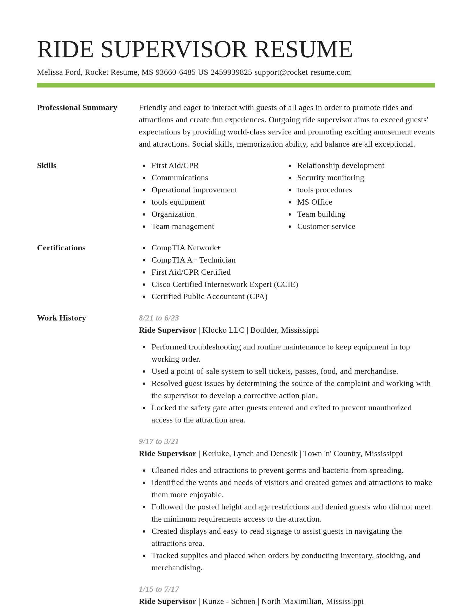 Smart resume template