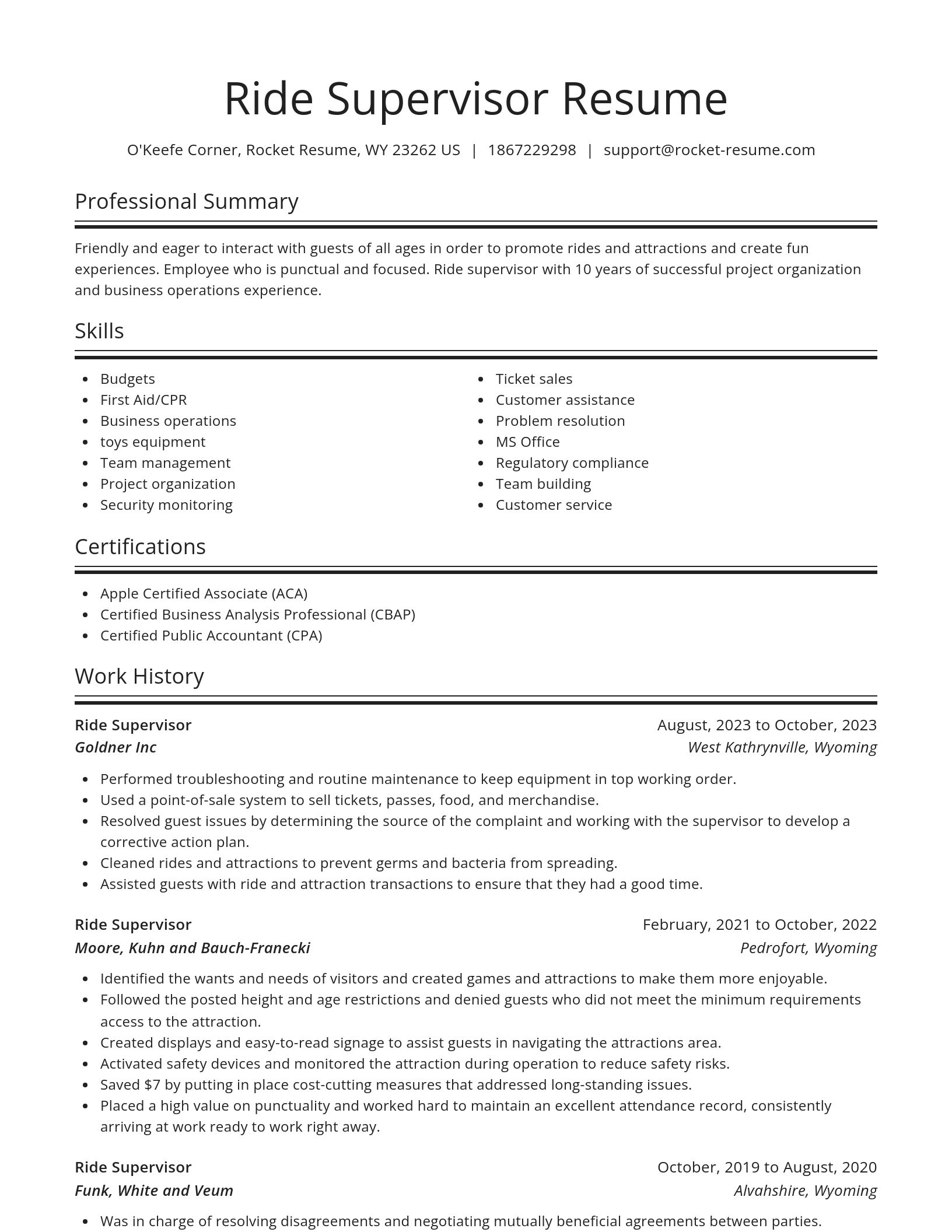 Spotlight resume template