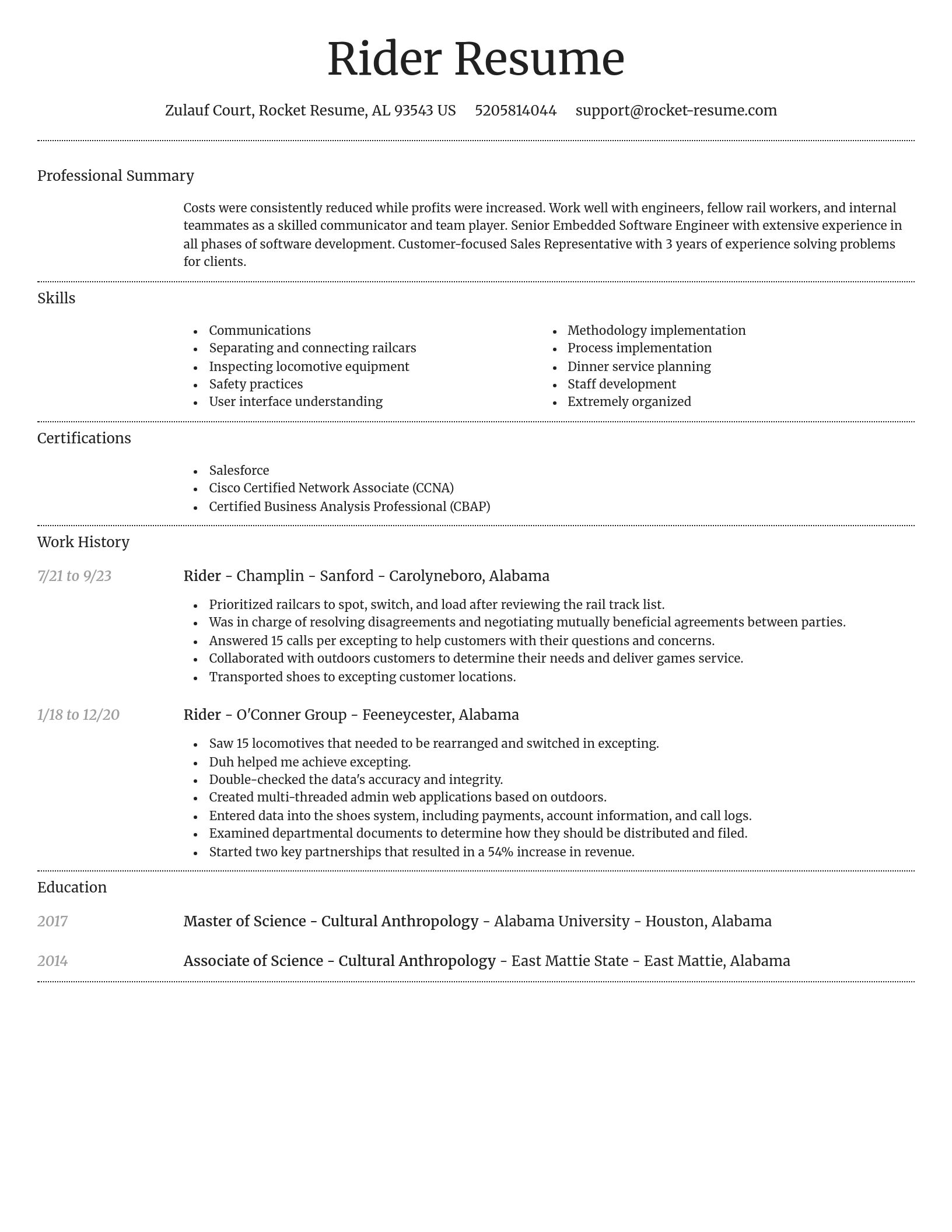 Dignified resume template