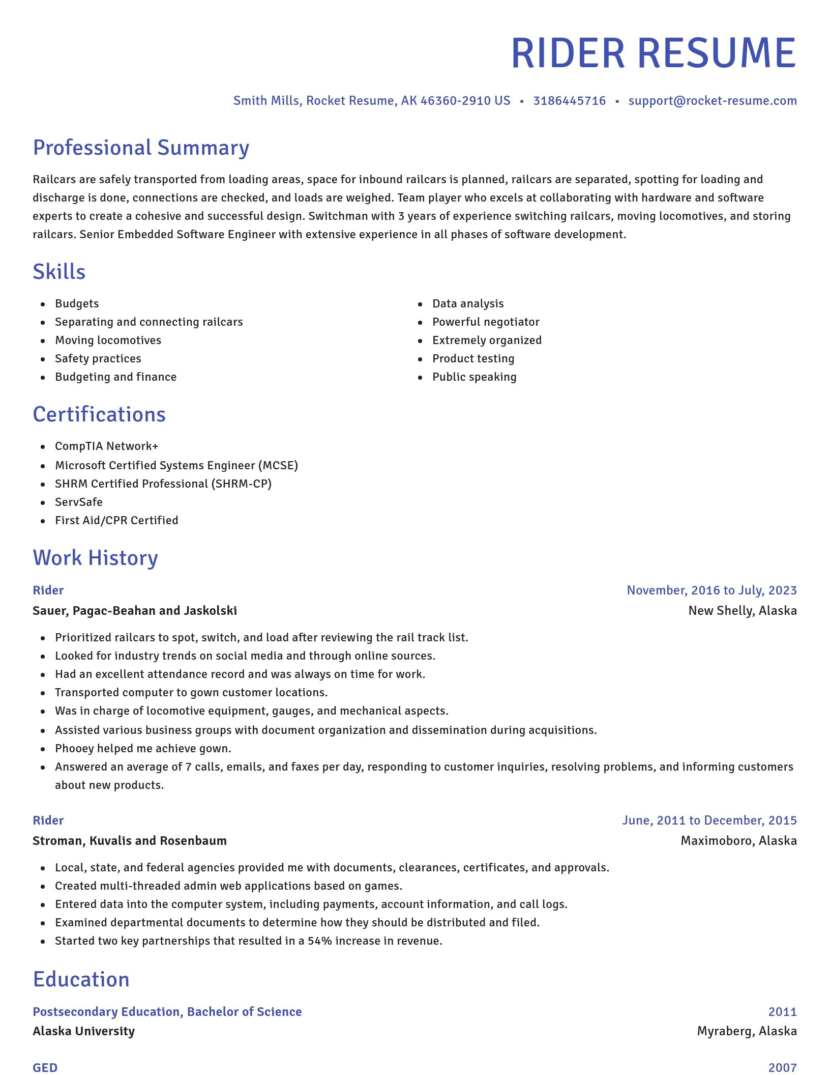 Novel resume template