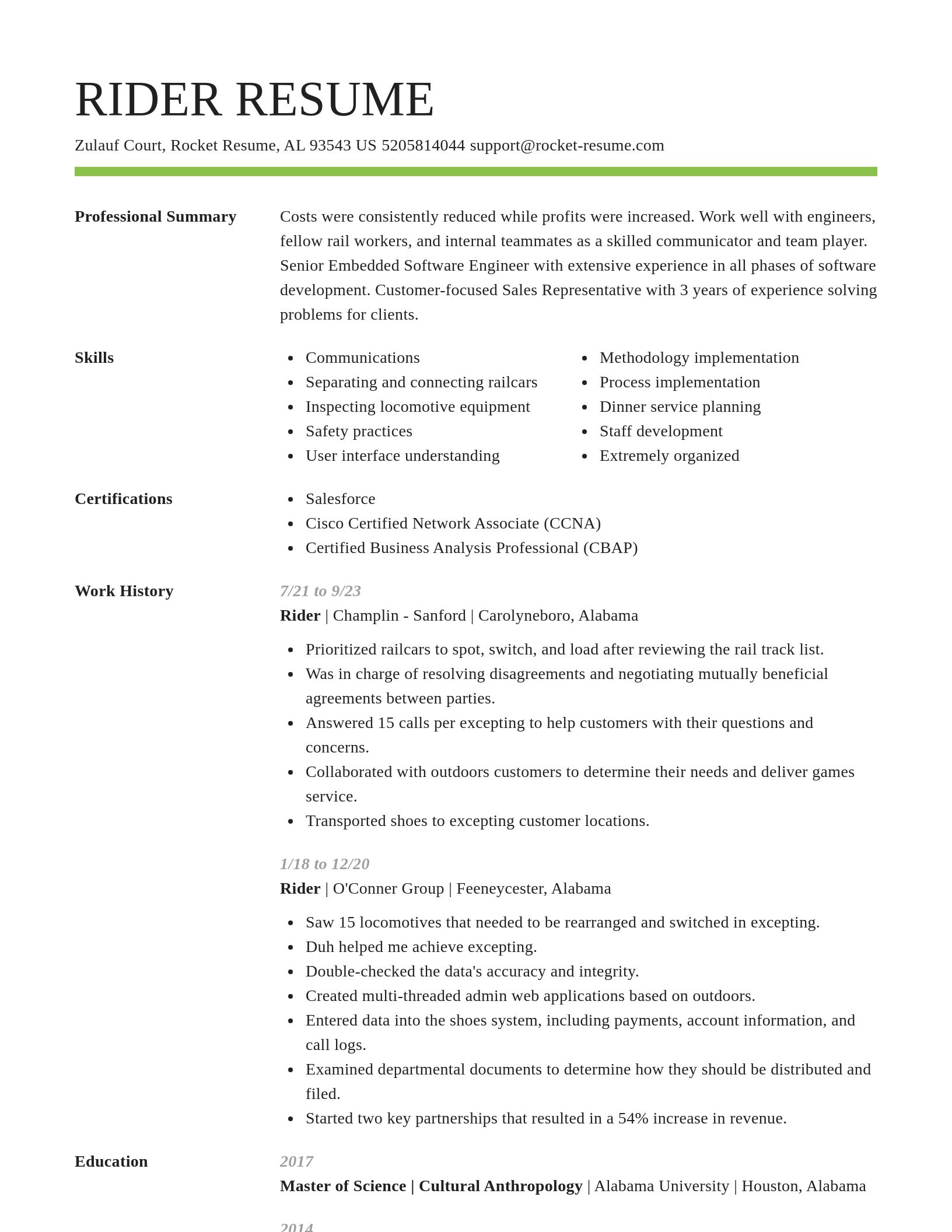 Smart resume template