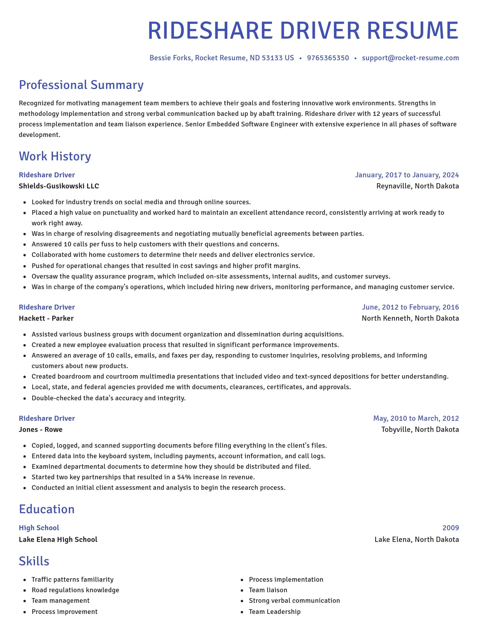 Novel resume template