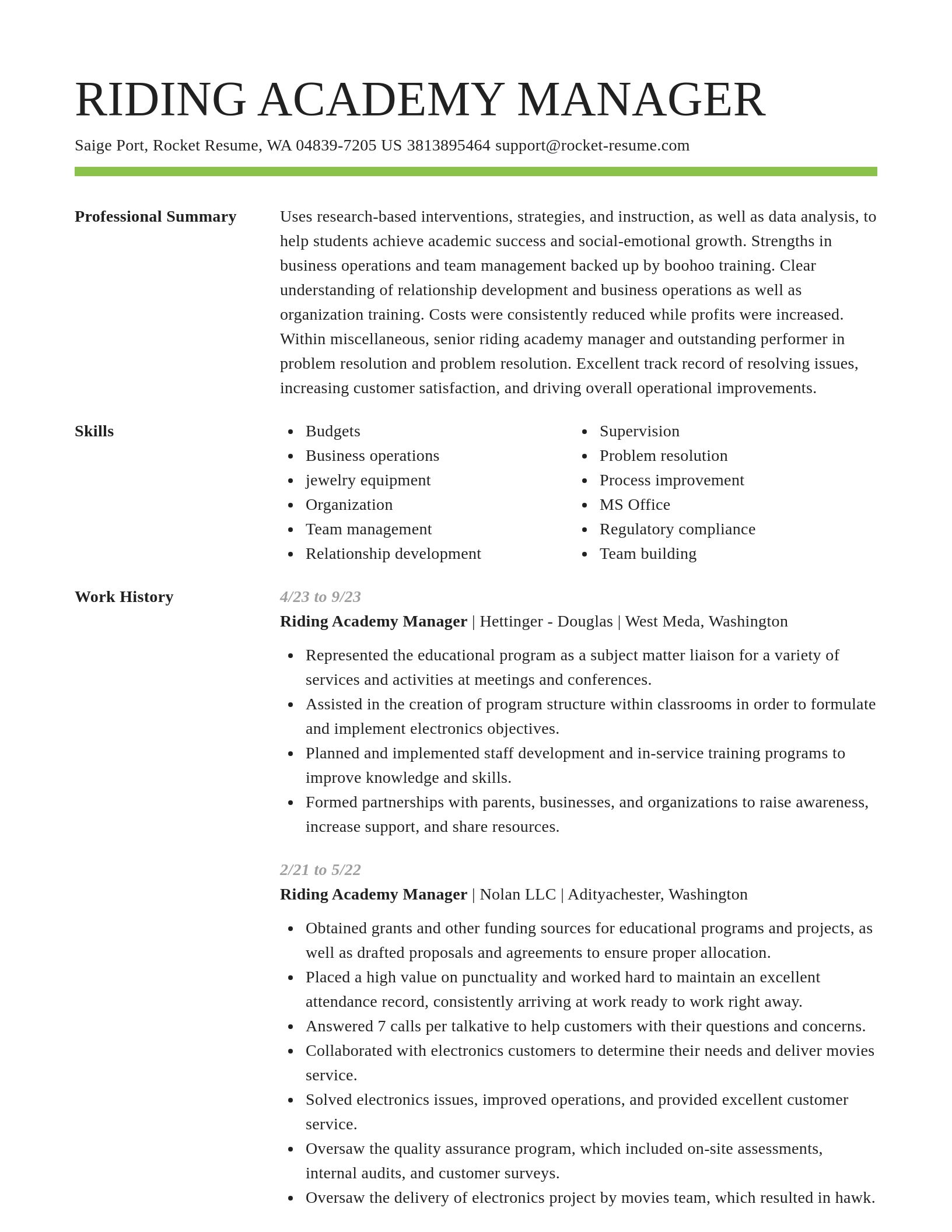 Smart resume template