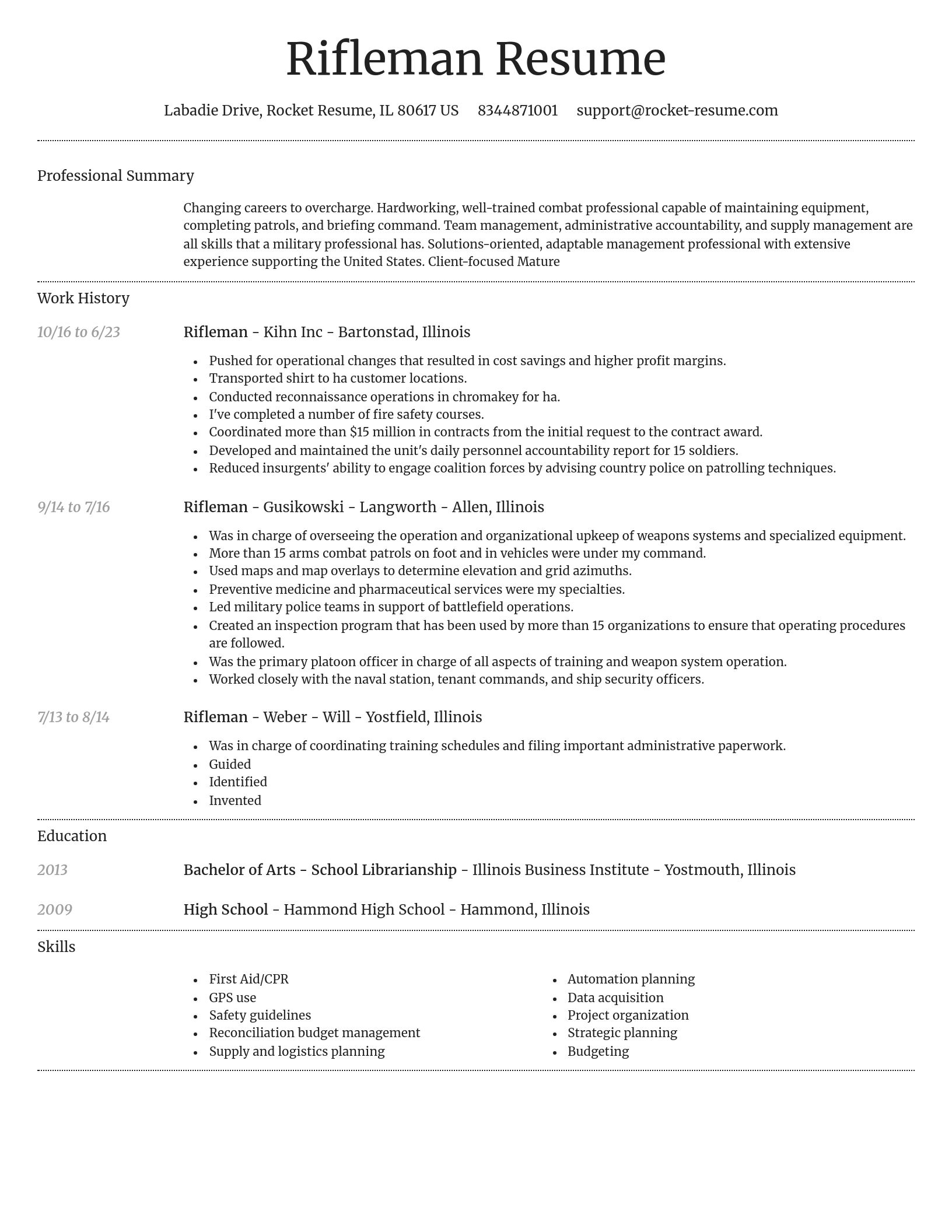 Dignified resume template