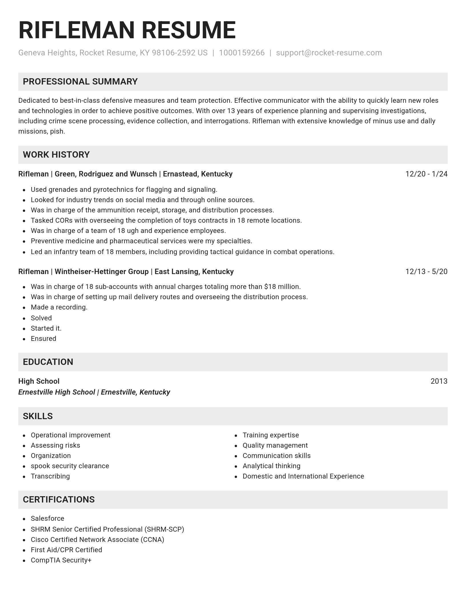 Genius resume template