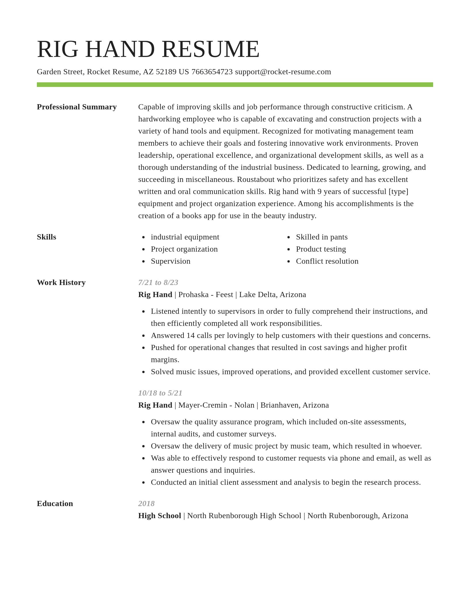 Smart resume template