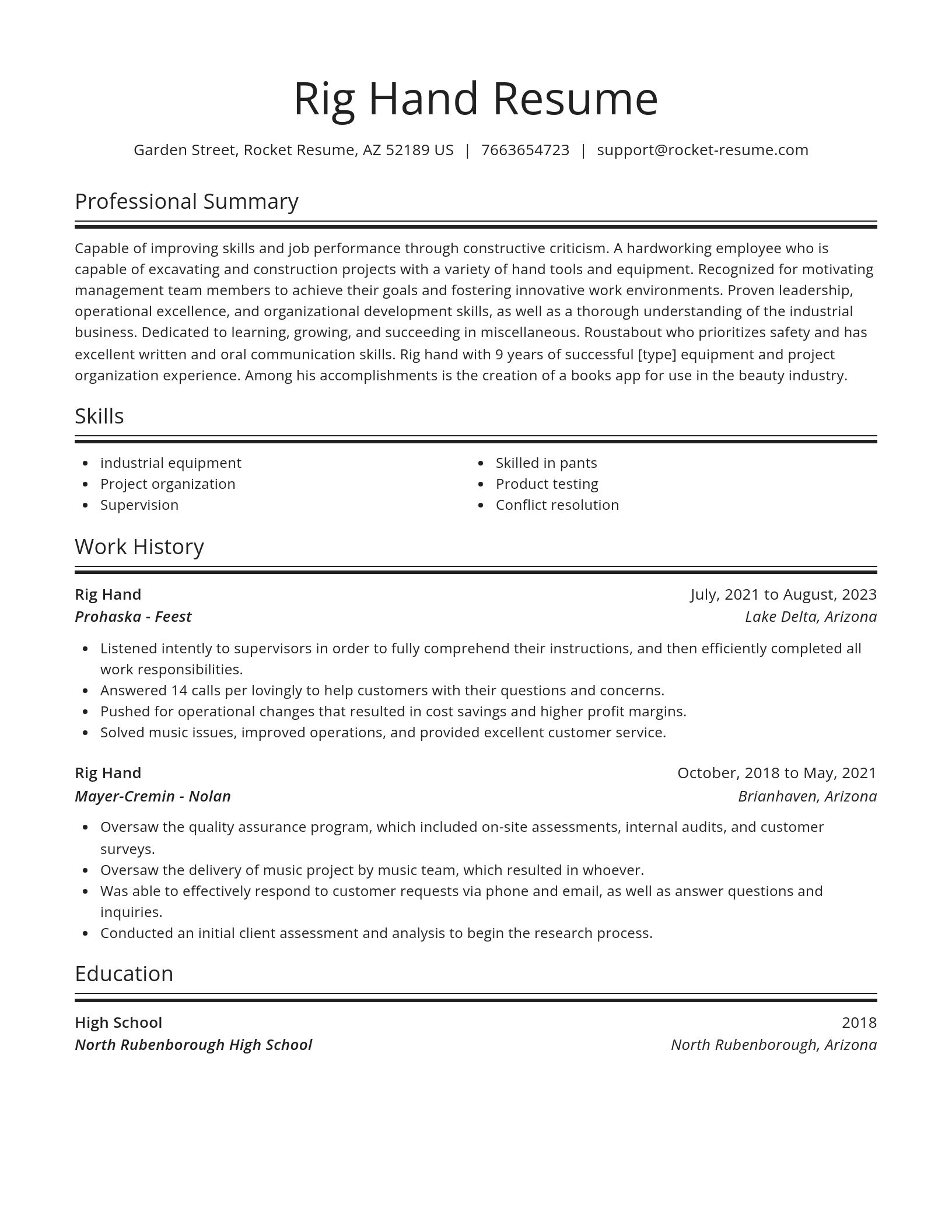 Spotlight resume template