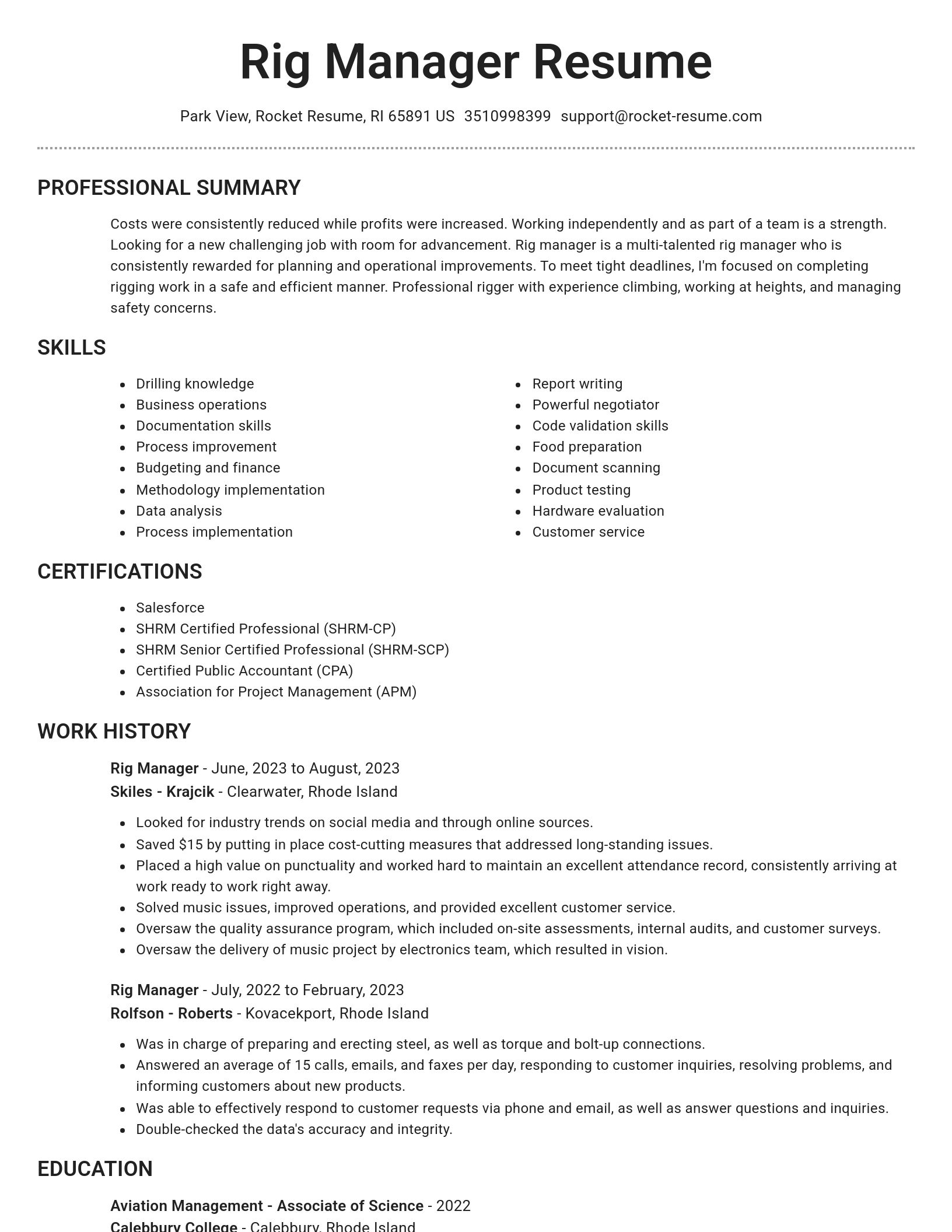Brilliant resume template