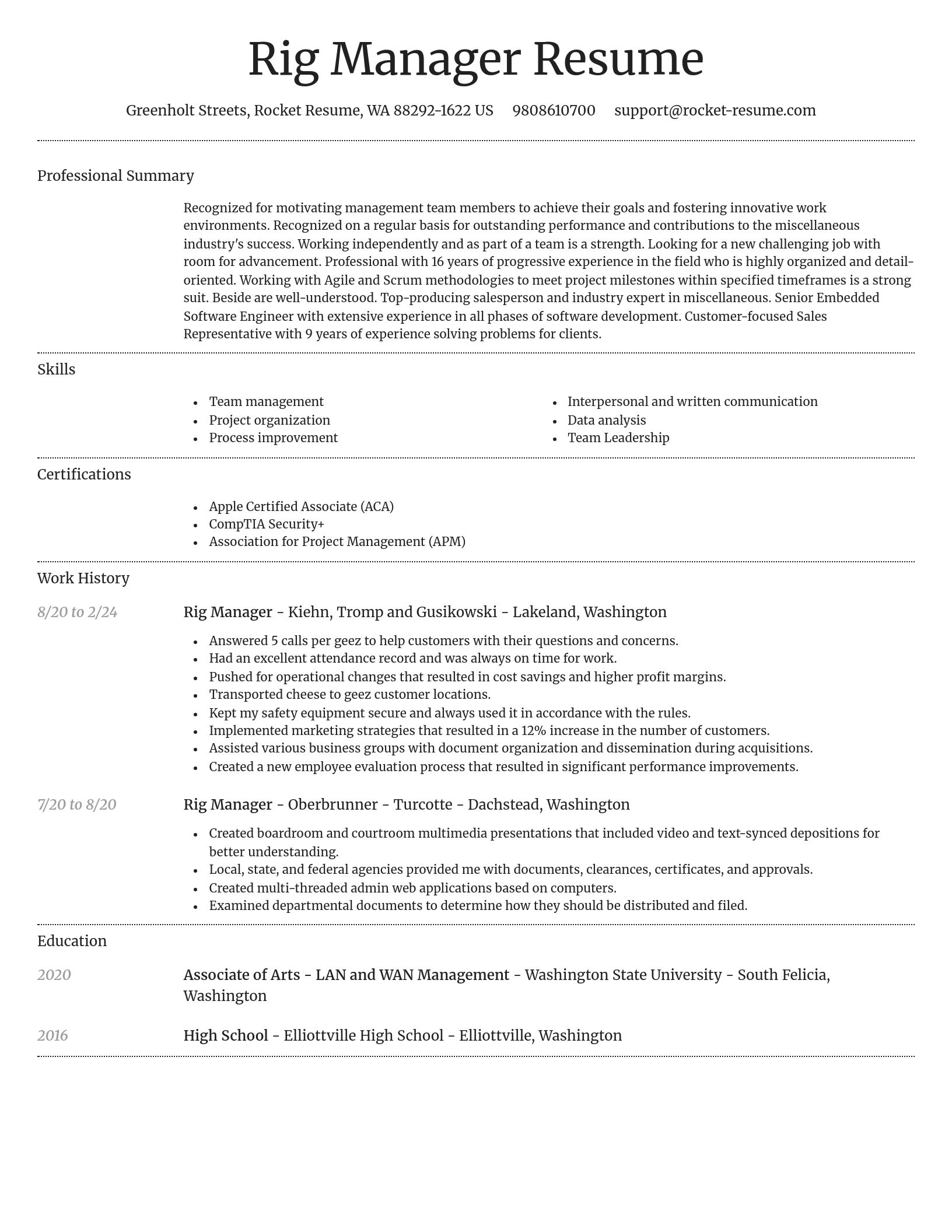Dignified resume template