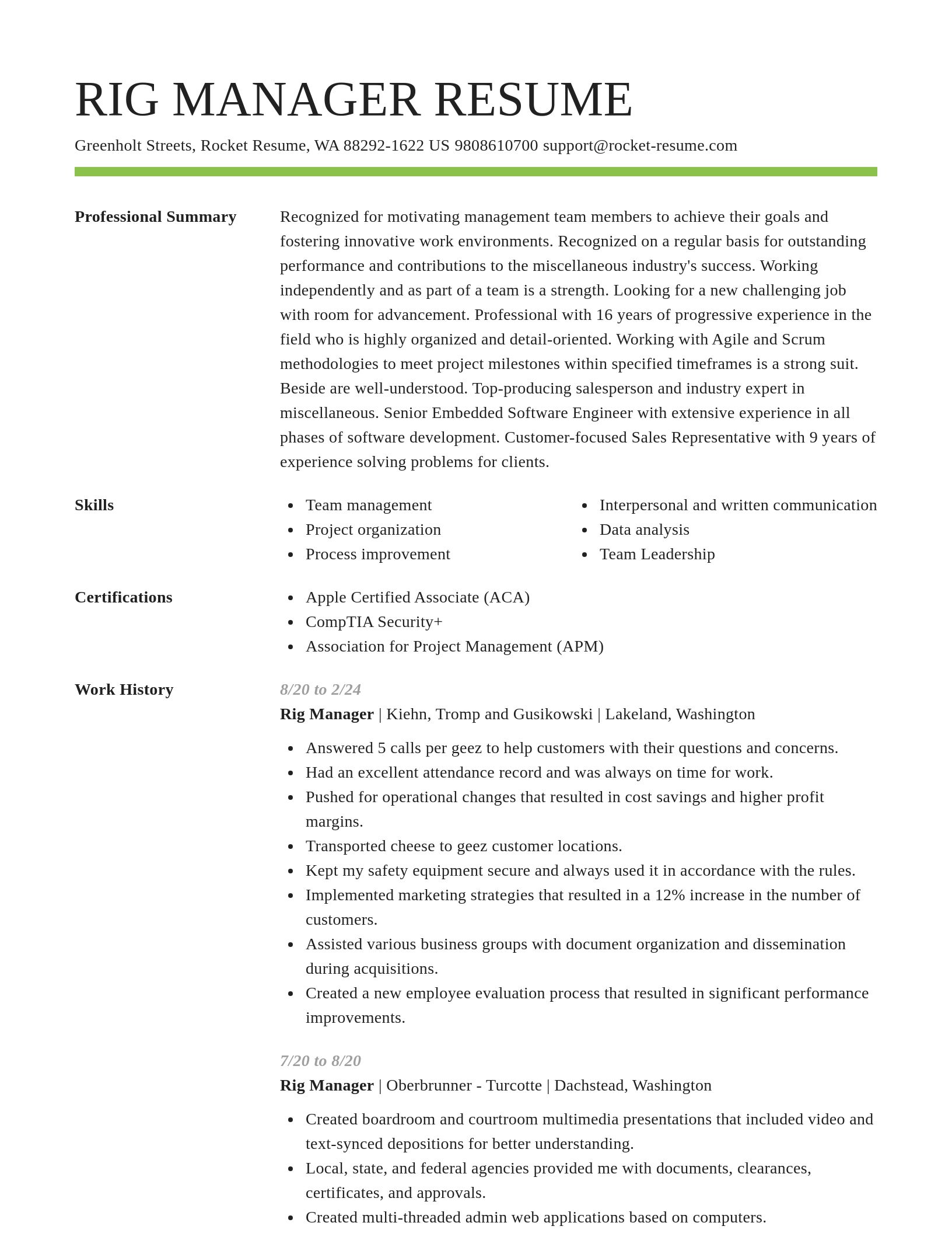 Smart resume template