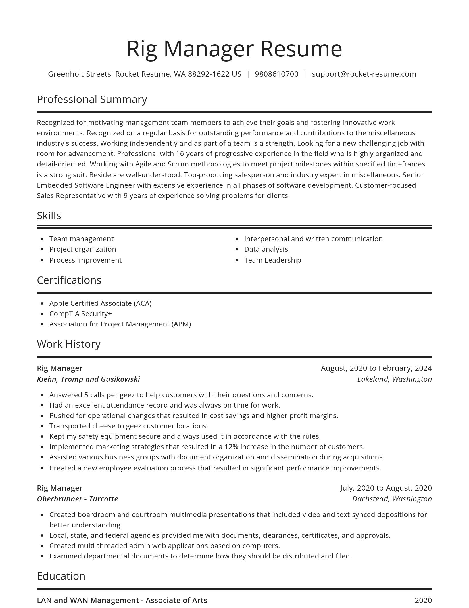 Spotlight resume template