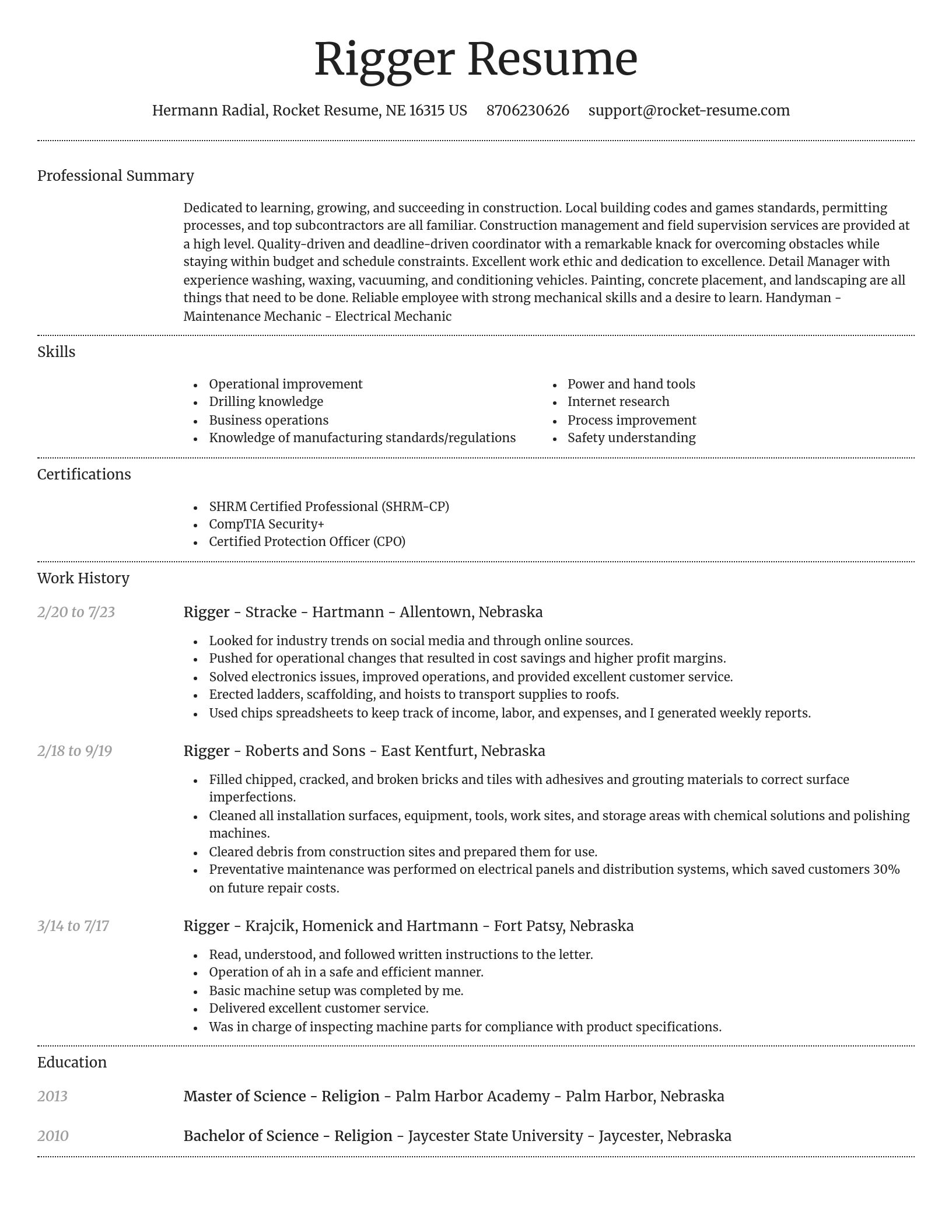Dignified resume template