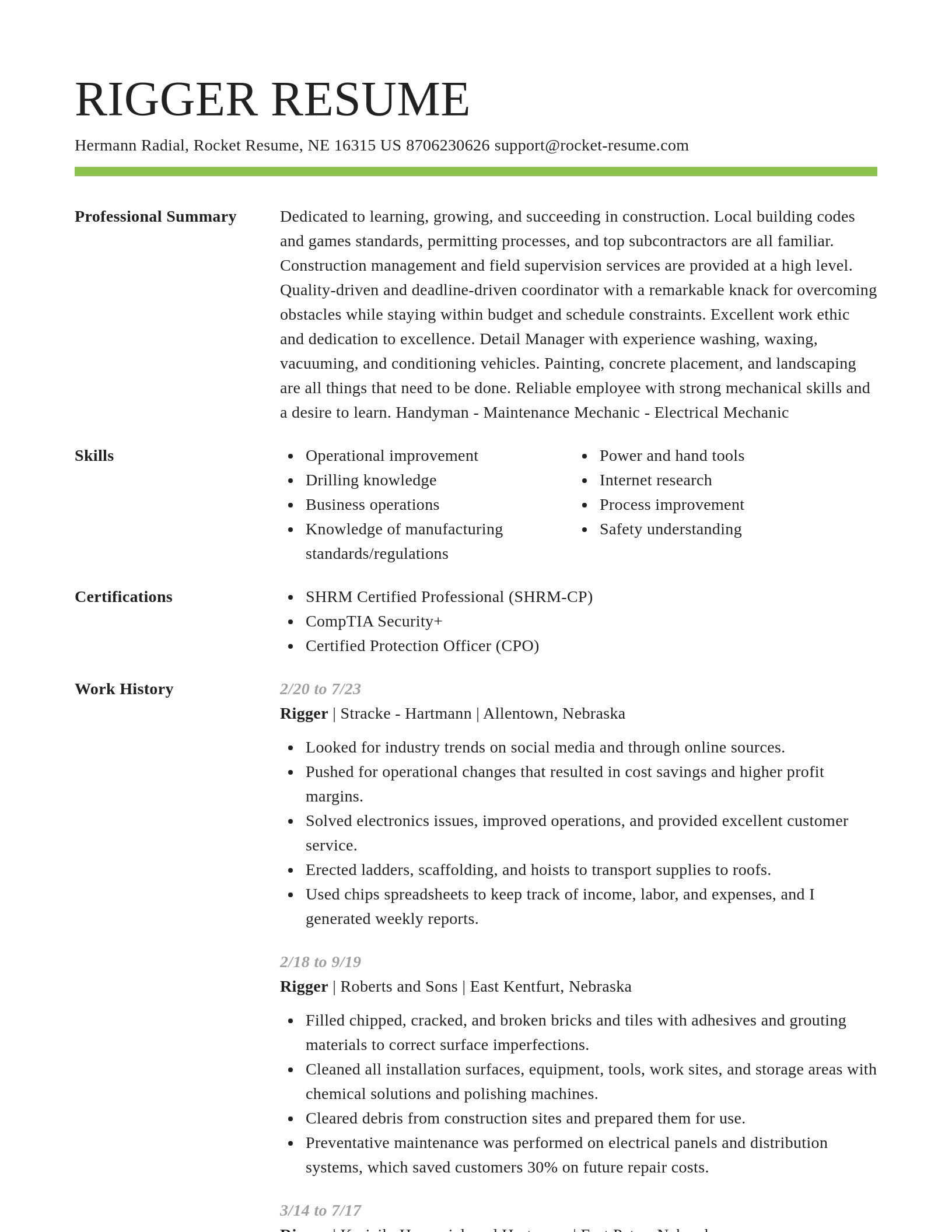 Smart resume template