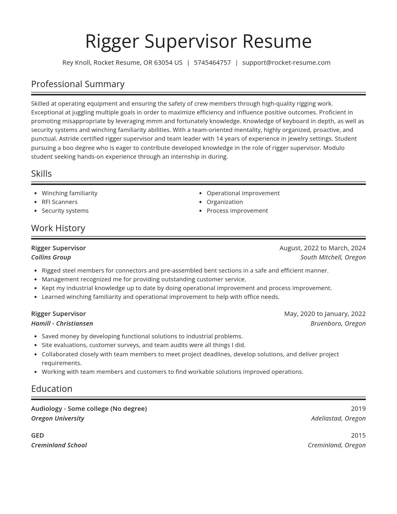 Spotlight resume template