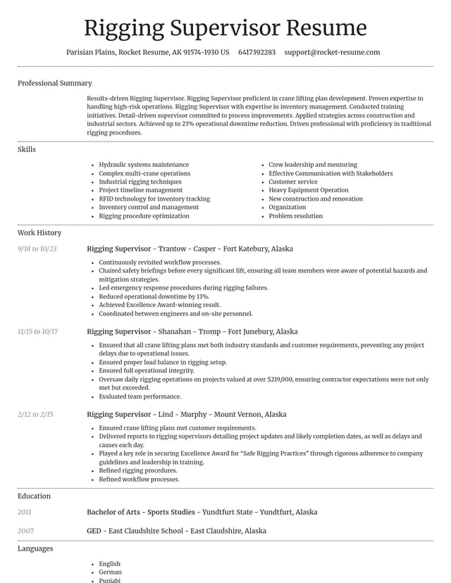 Dignified resume template