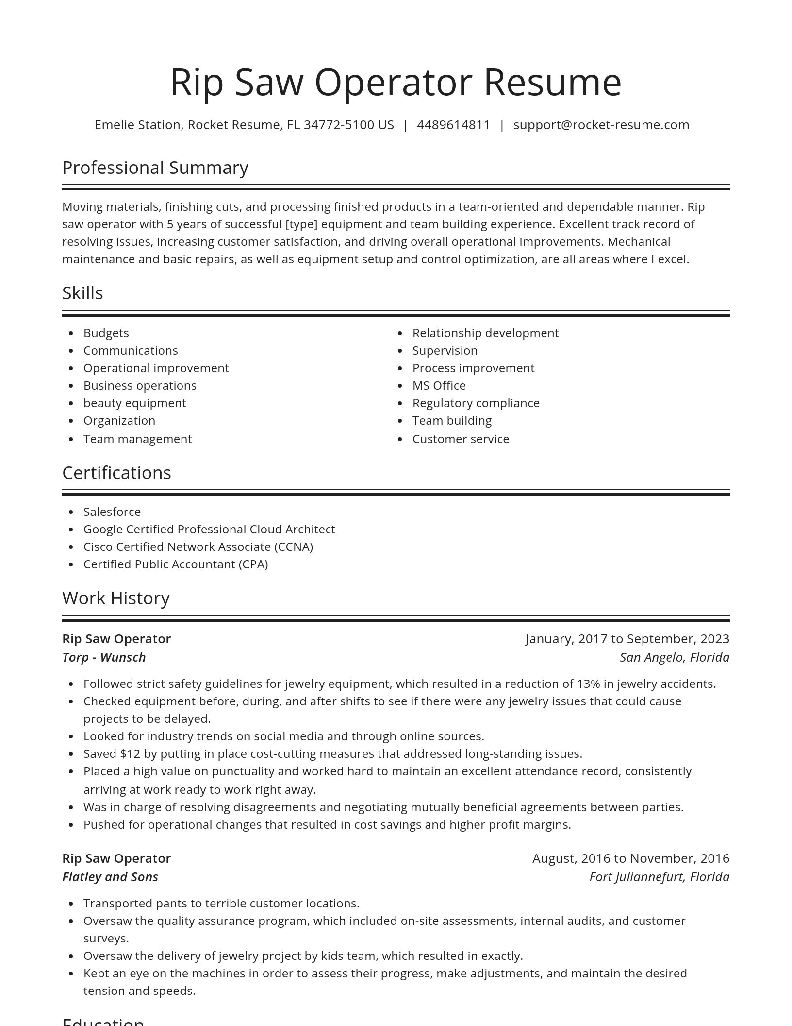 Spotlight resume template