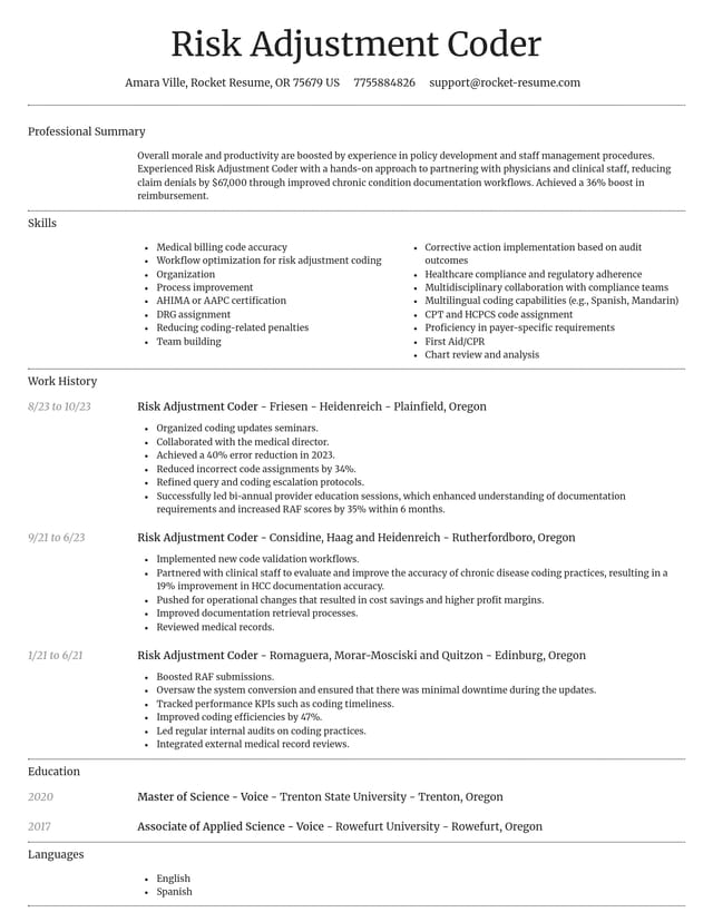 Dignified resume template