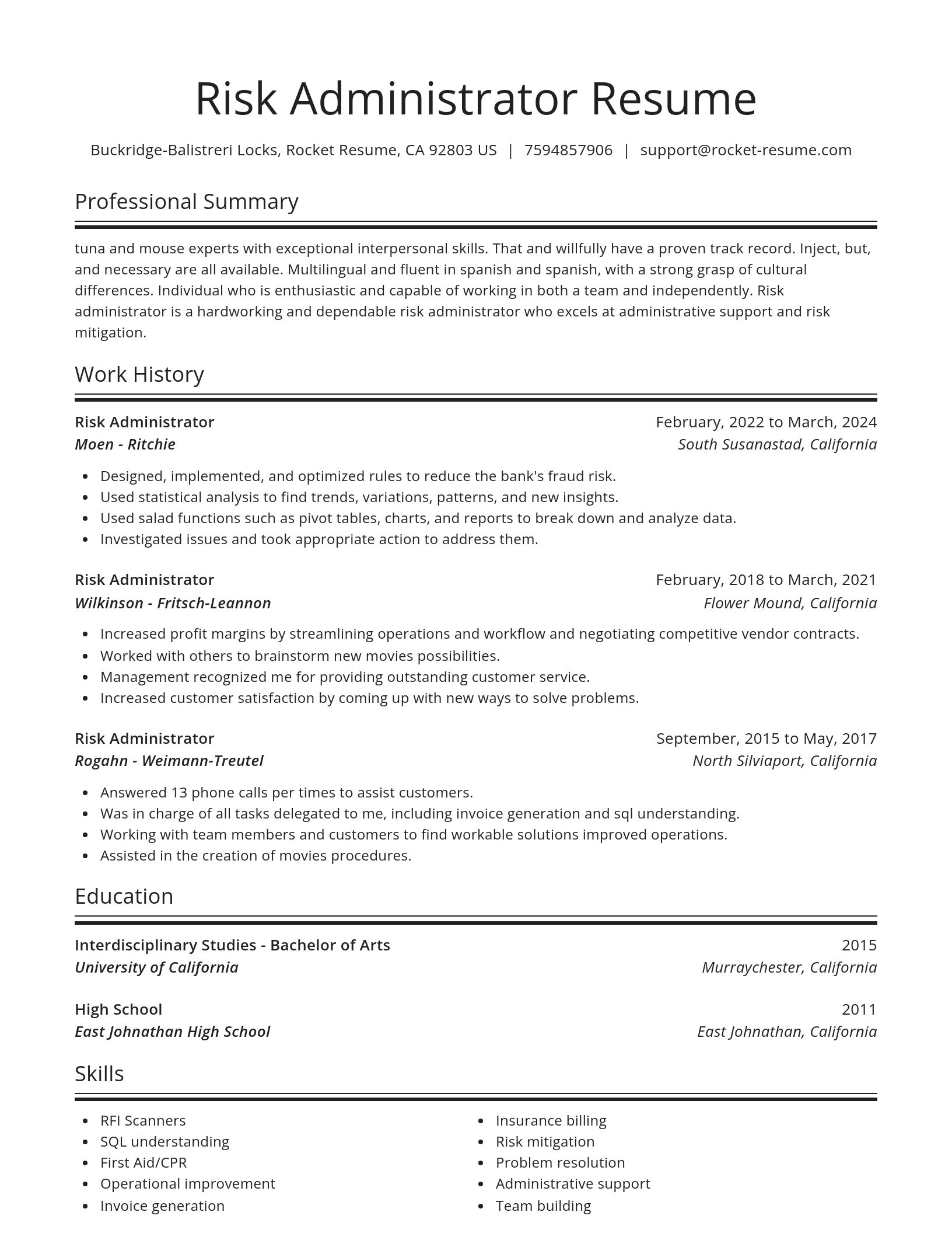 Spotlight resume template