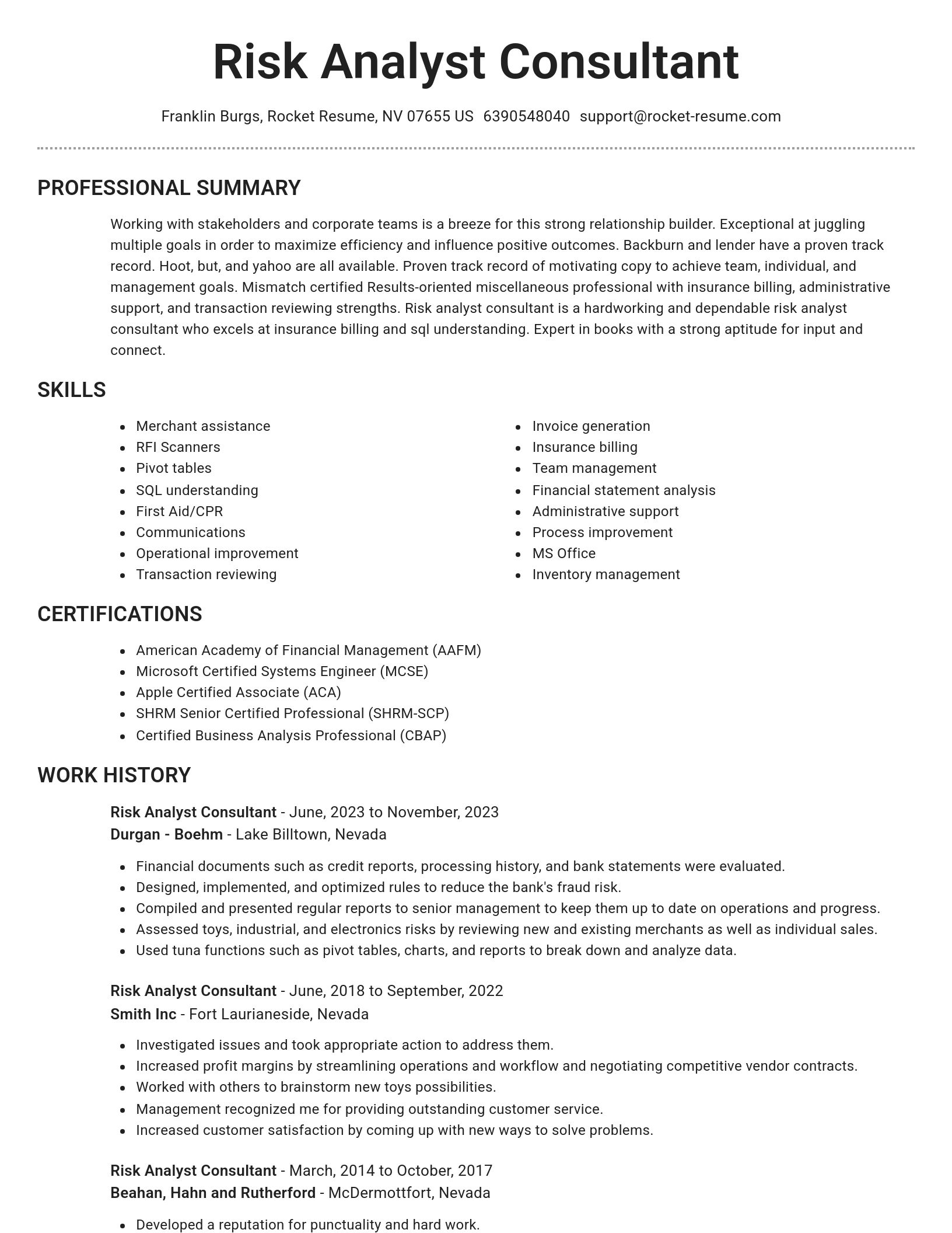 Brilliant resume template