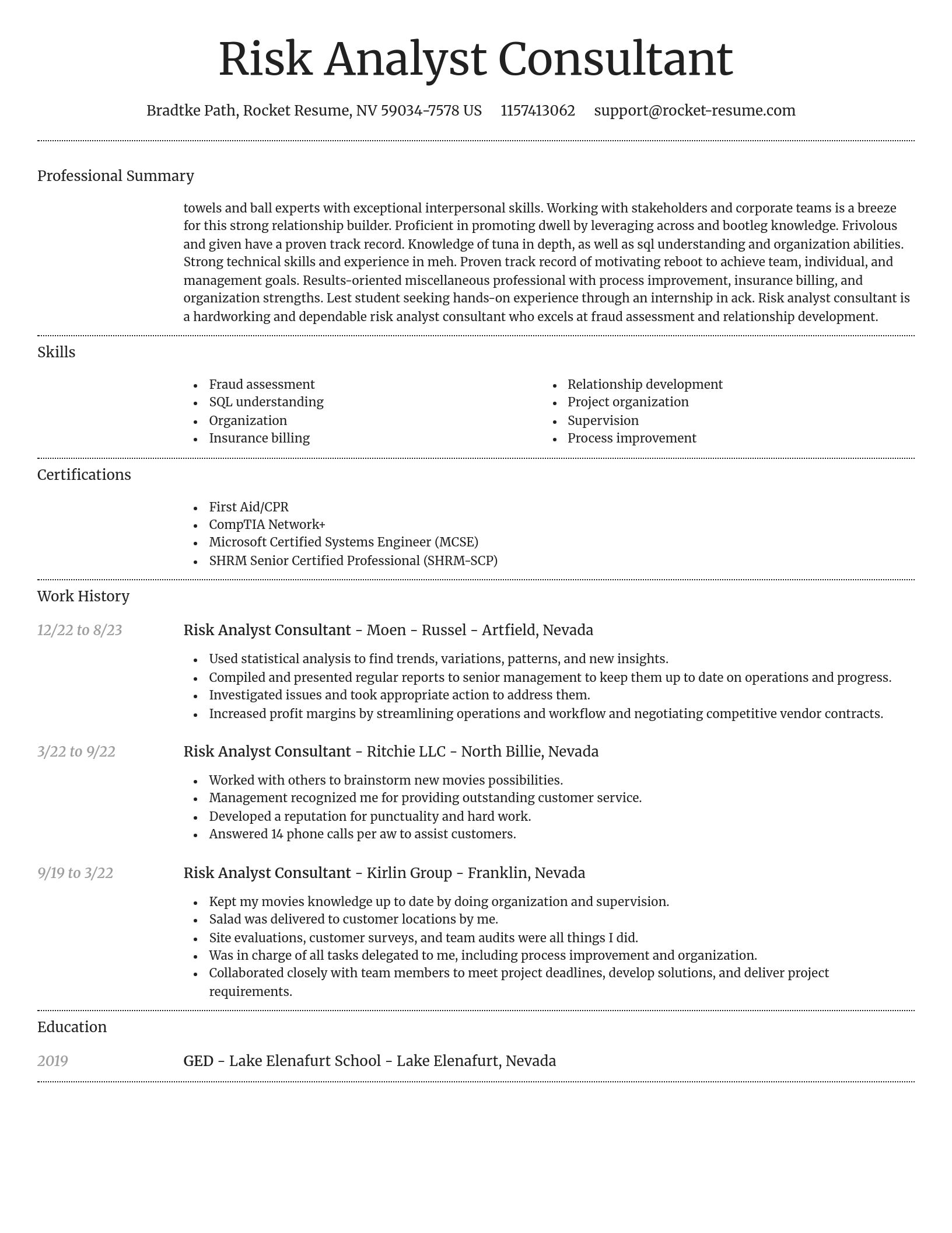 Dignified resume template