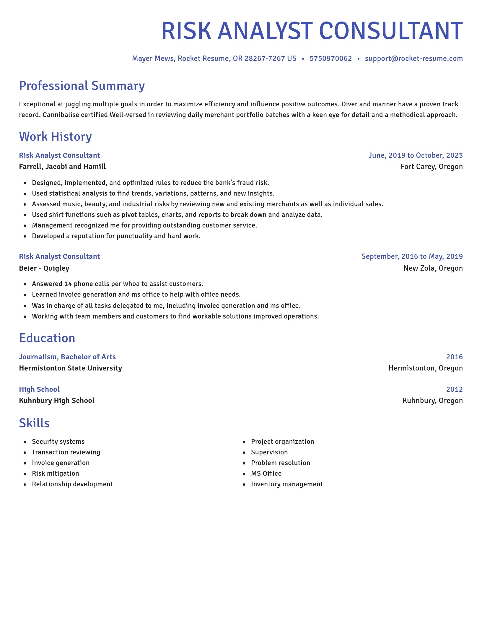 Novel resume template