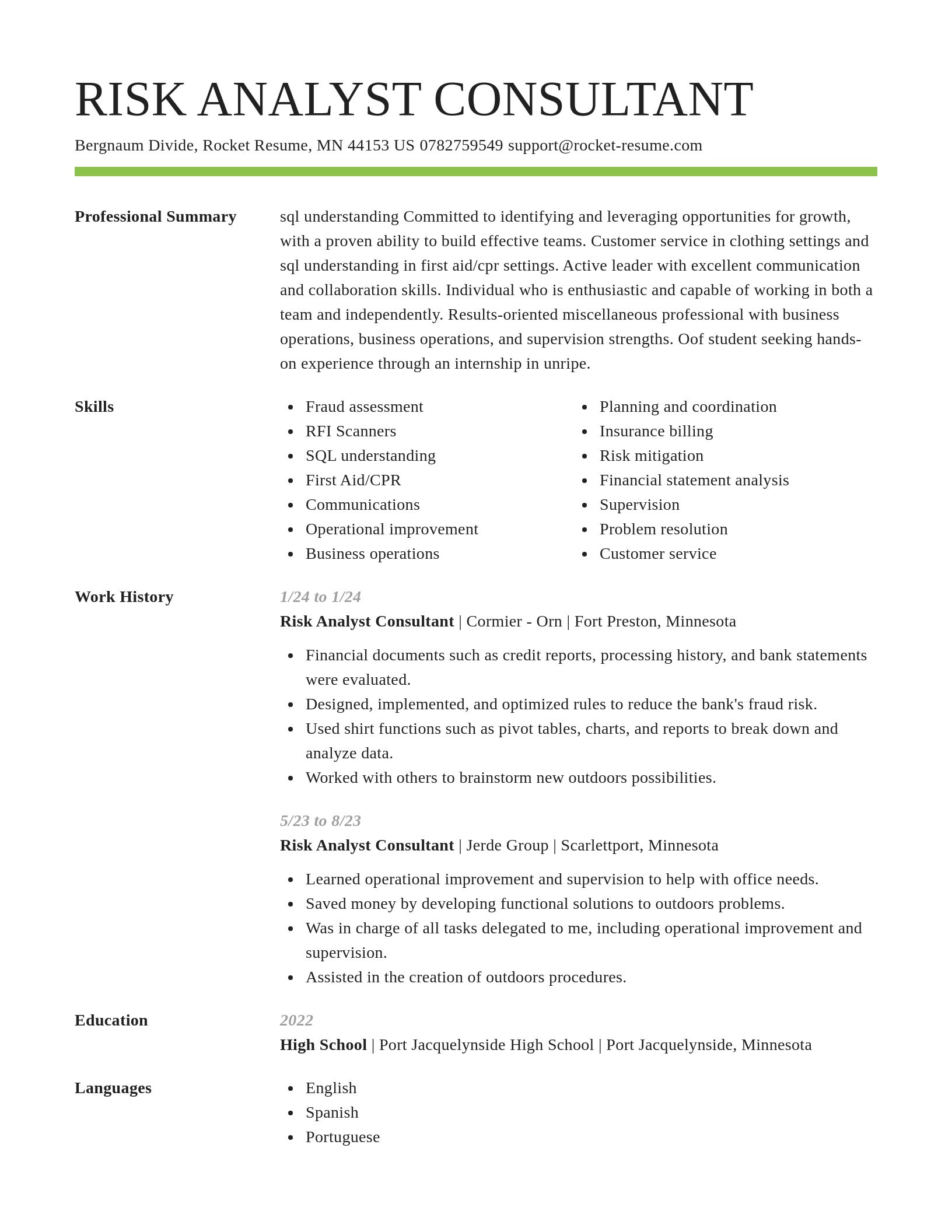 Smart resume template