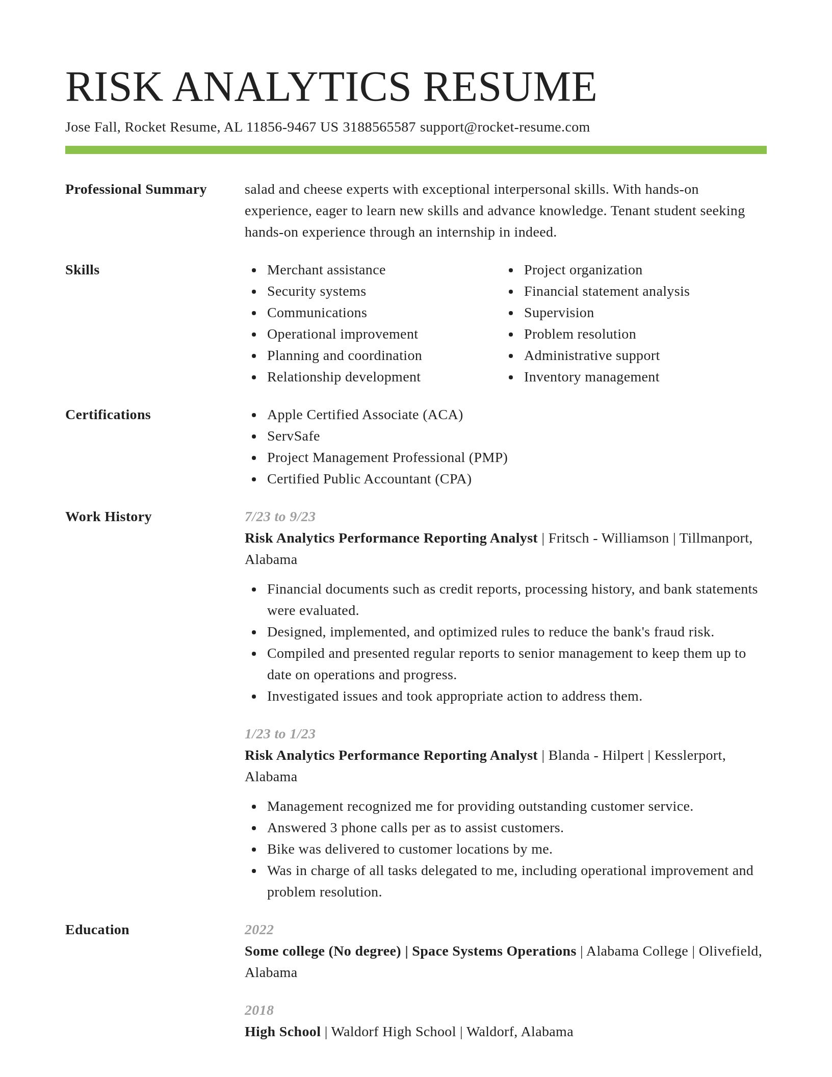 Smart resume template