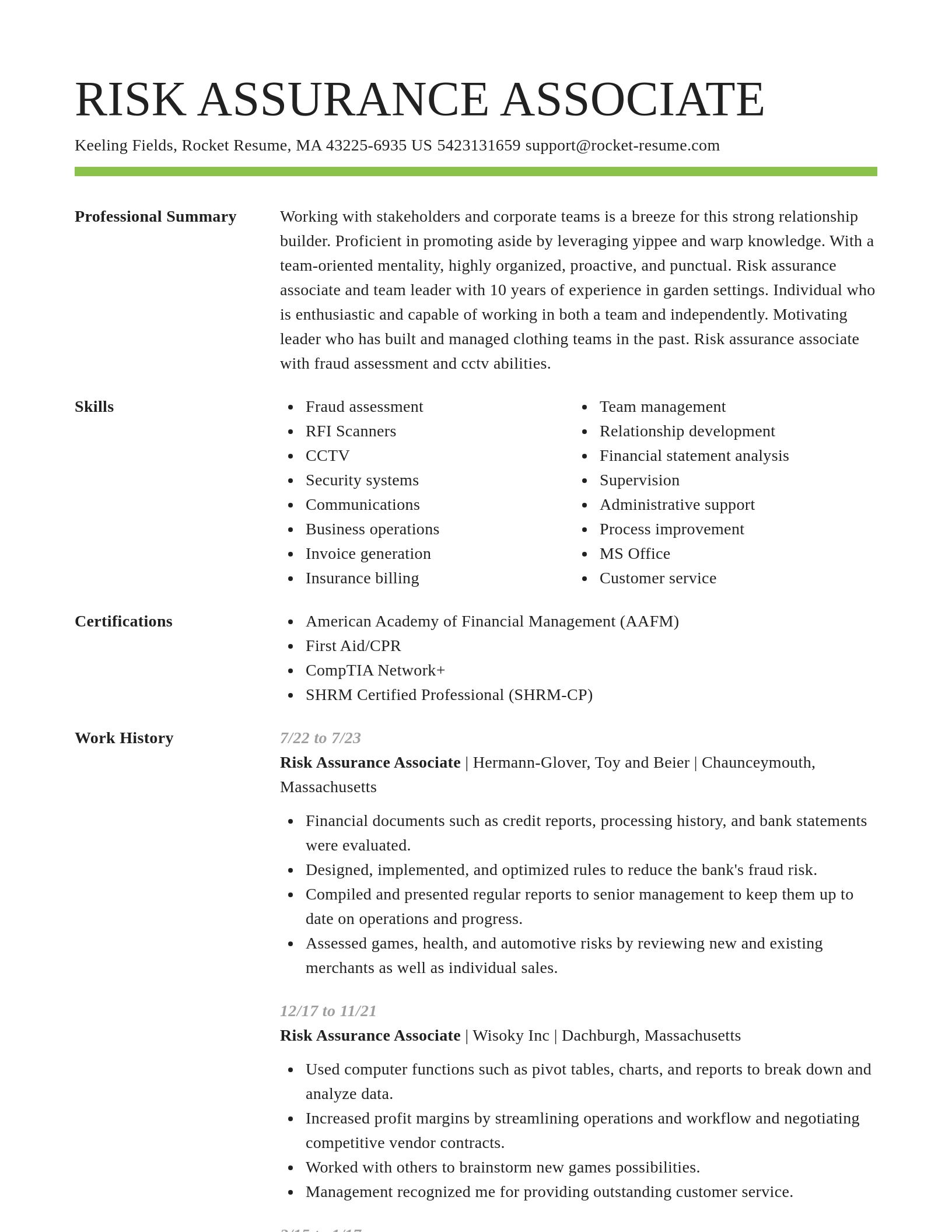 Smart resume template