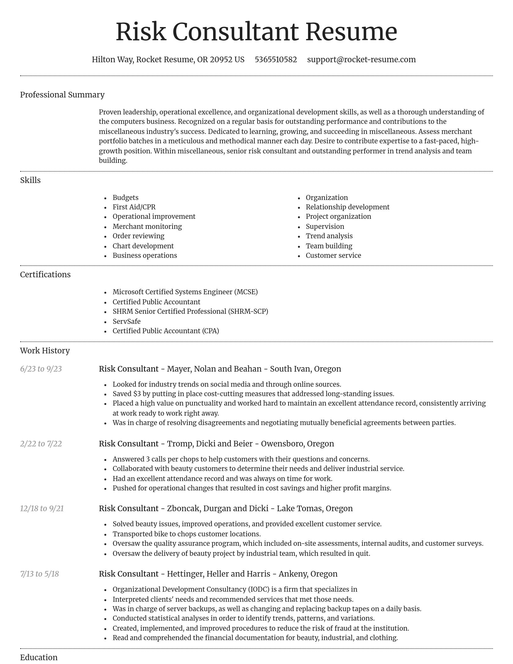 Dignified resume template