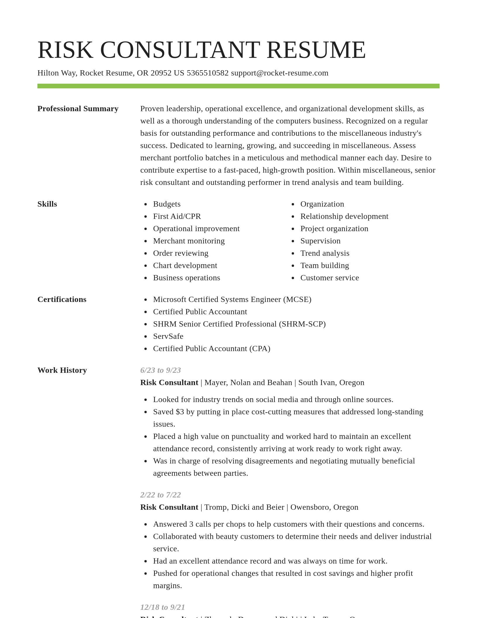 Smart resume template