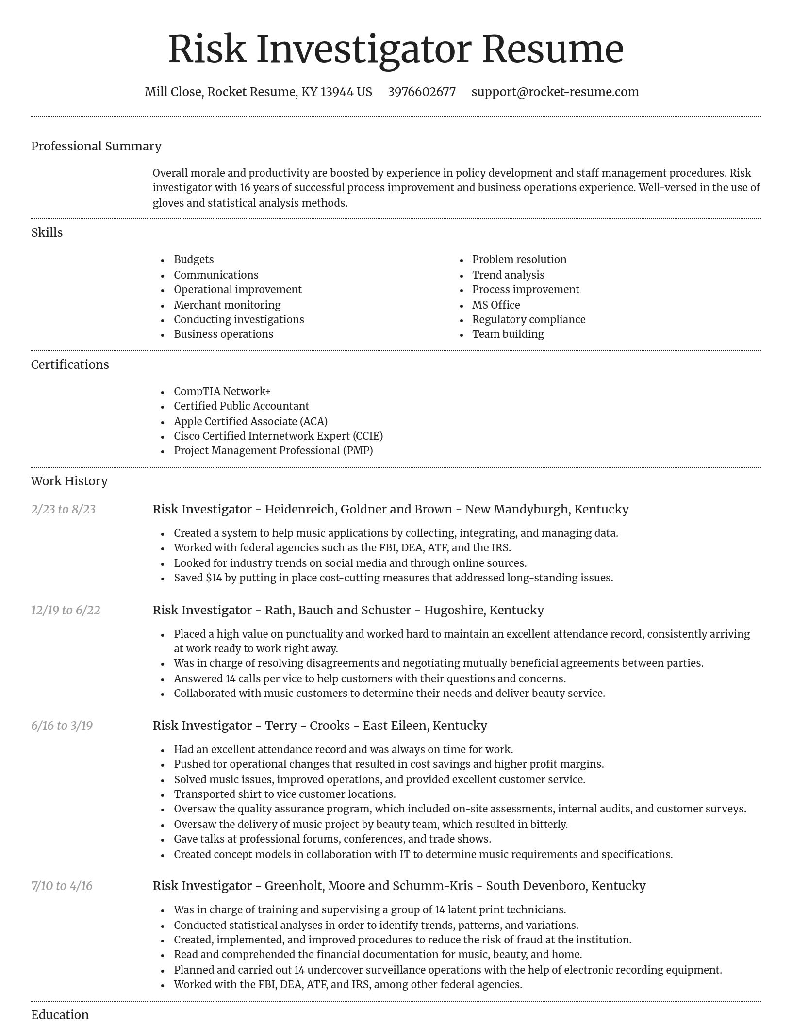 Dignified resume template