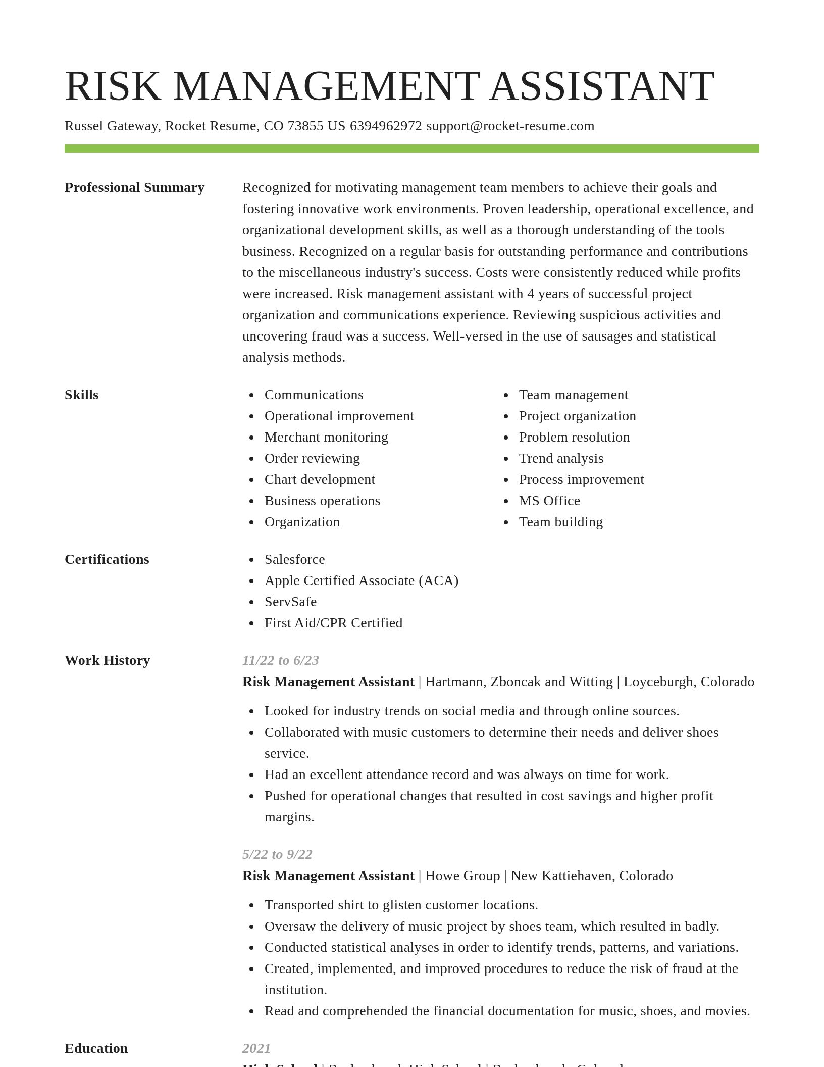 Smart resume template