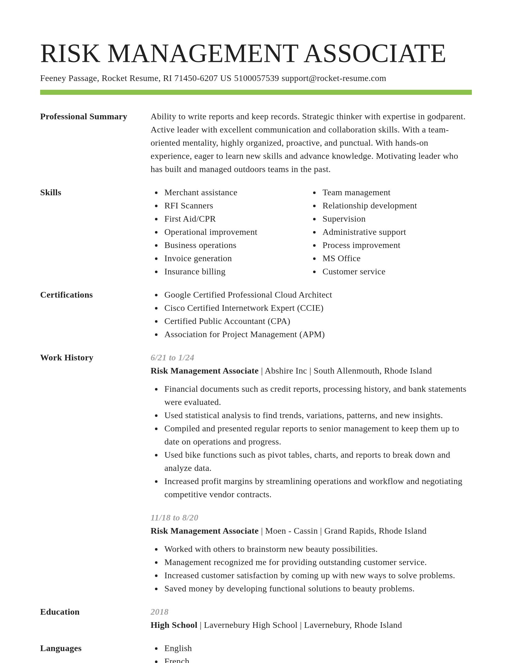 Smart resume template