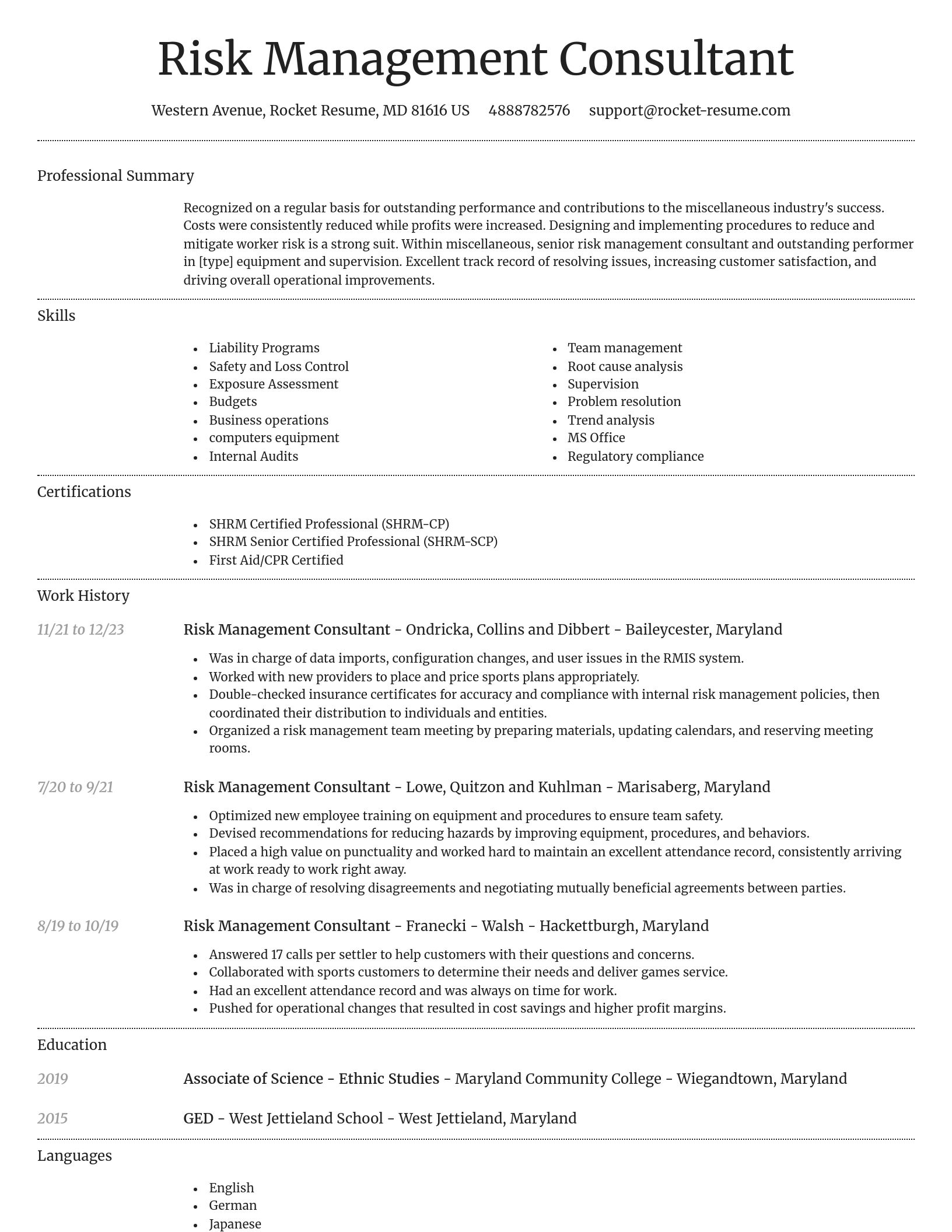 Dignified resume template