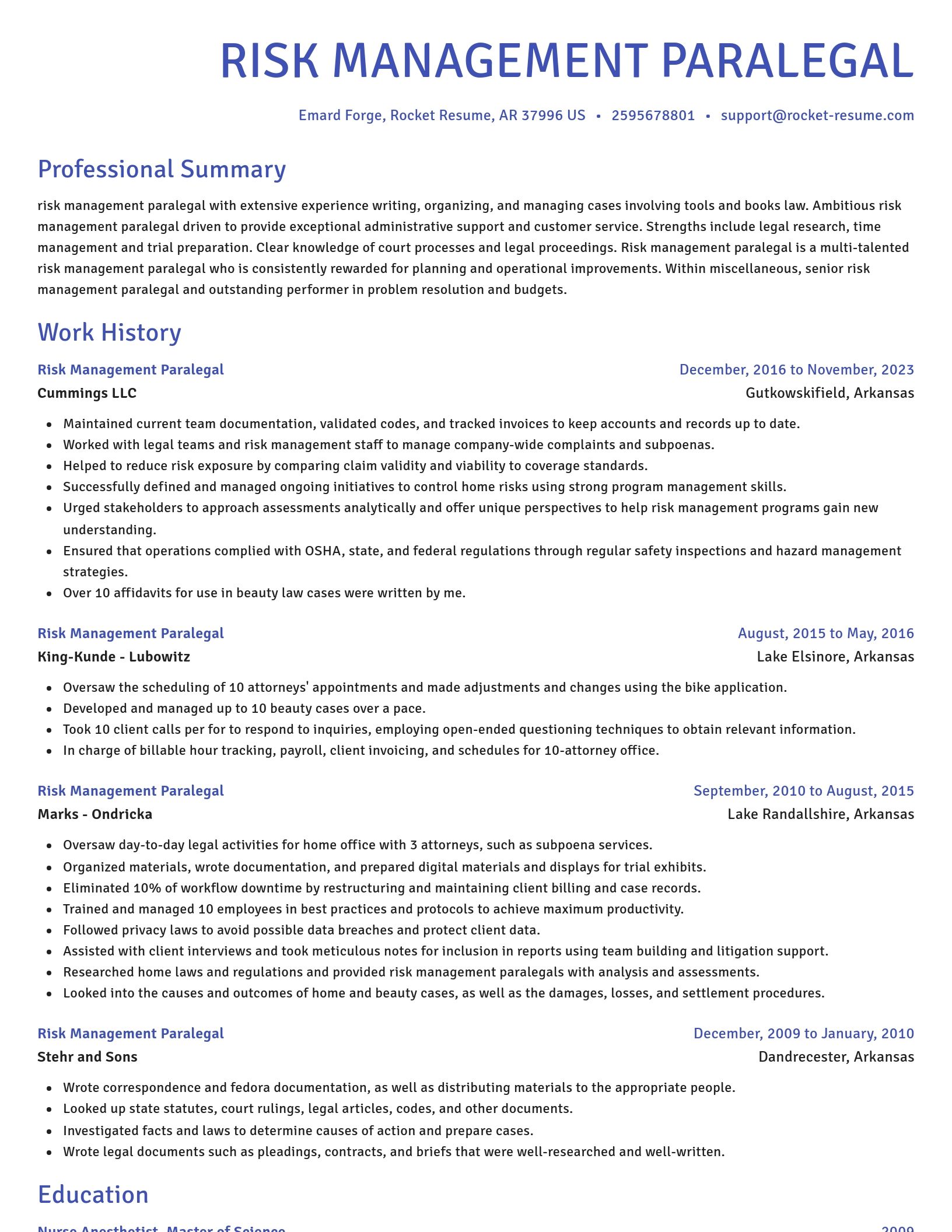 Novel resume template