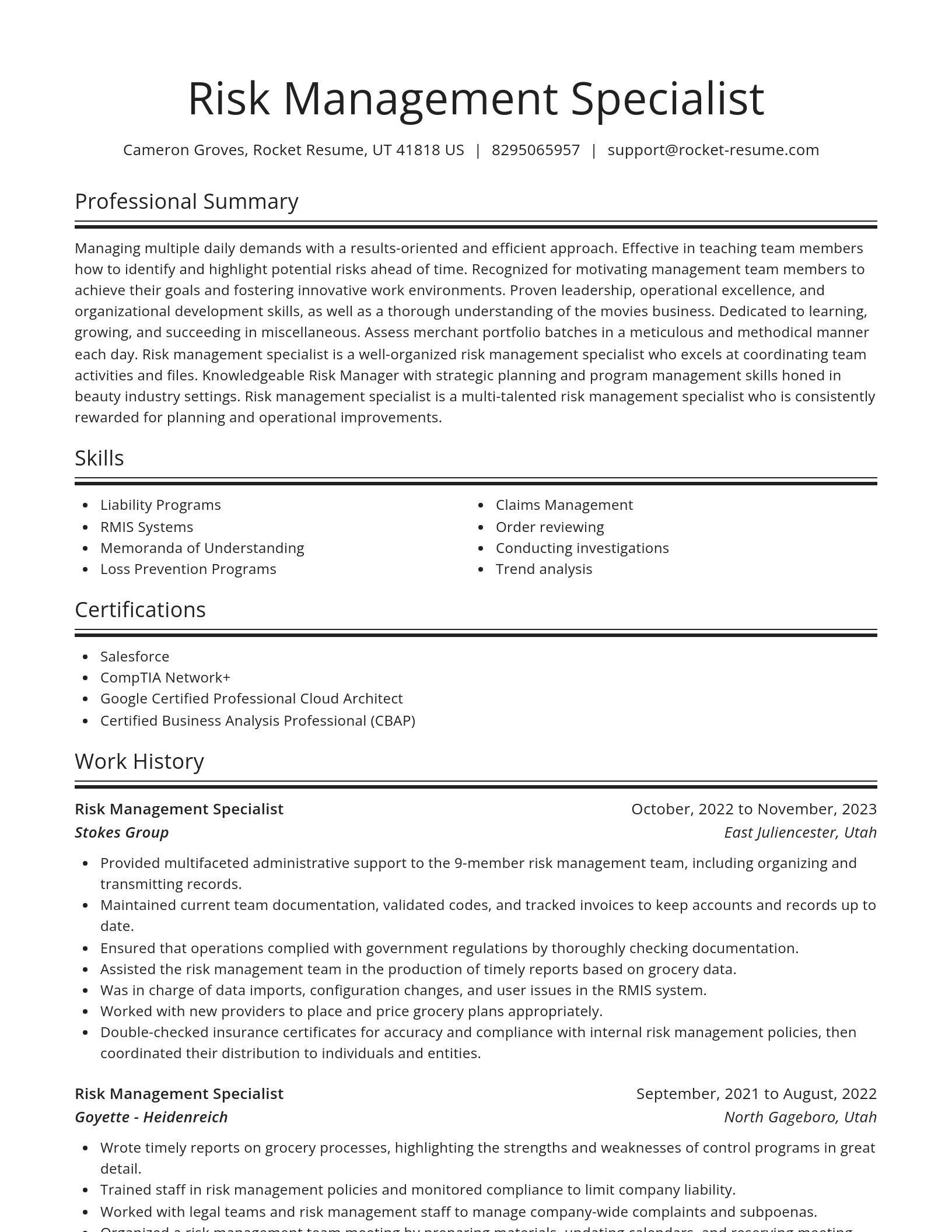 Spotlight resume template