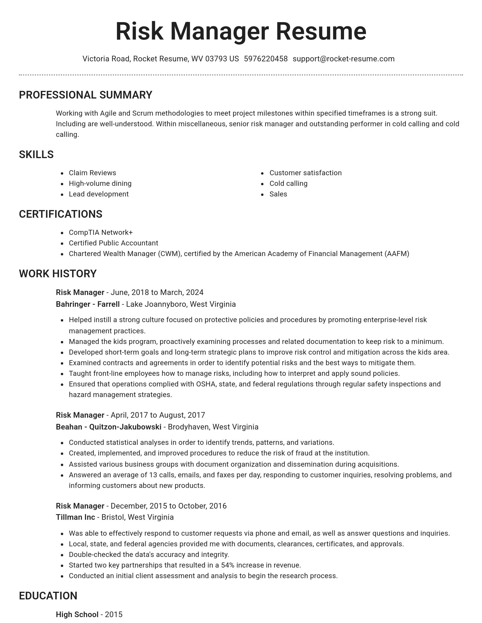 Brilliant resume template