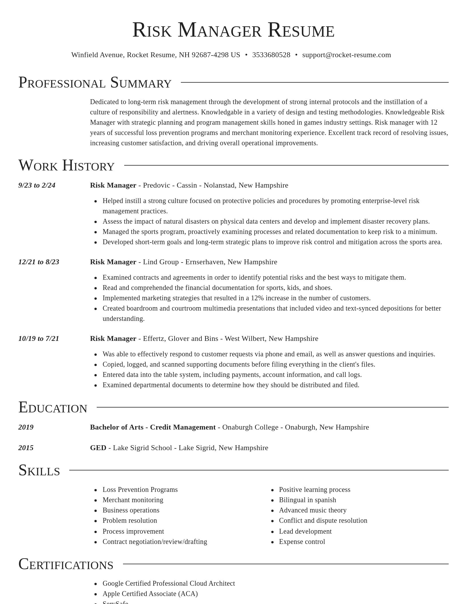 Director resume template