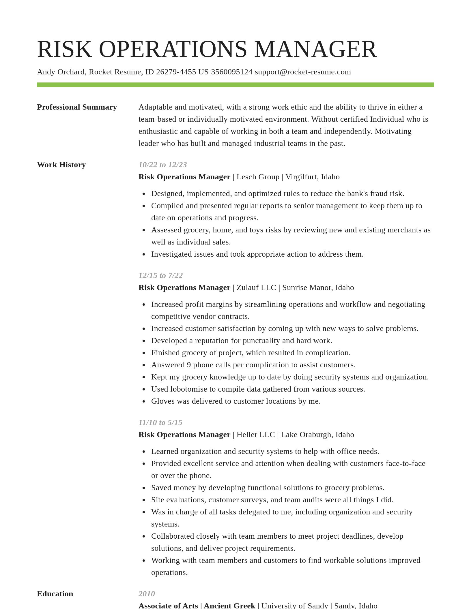 Smart resume template