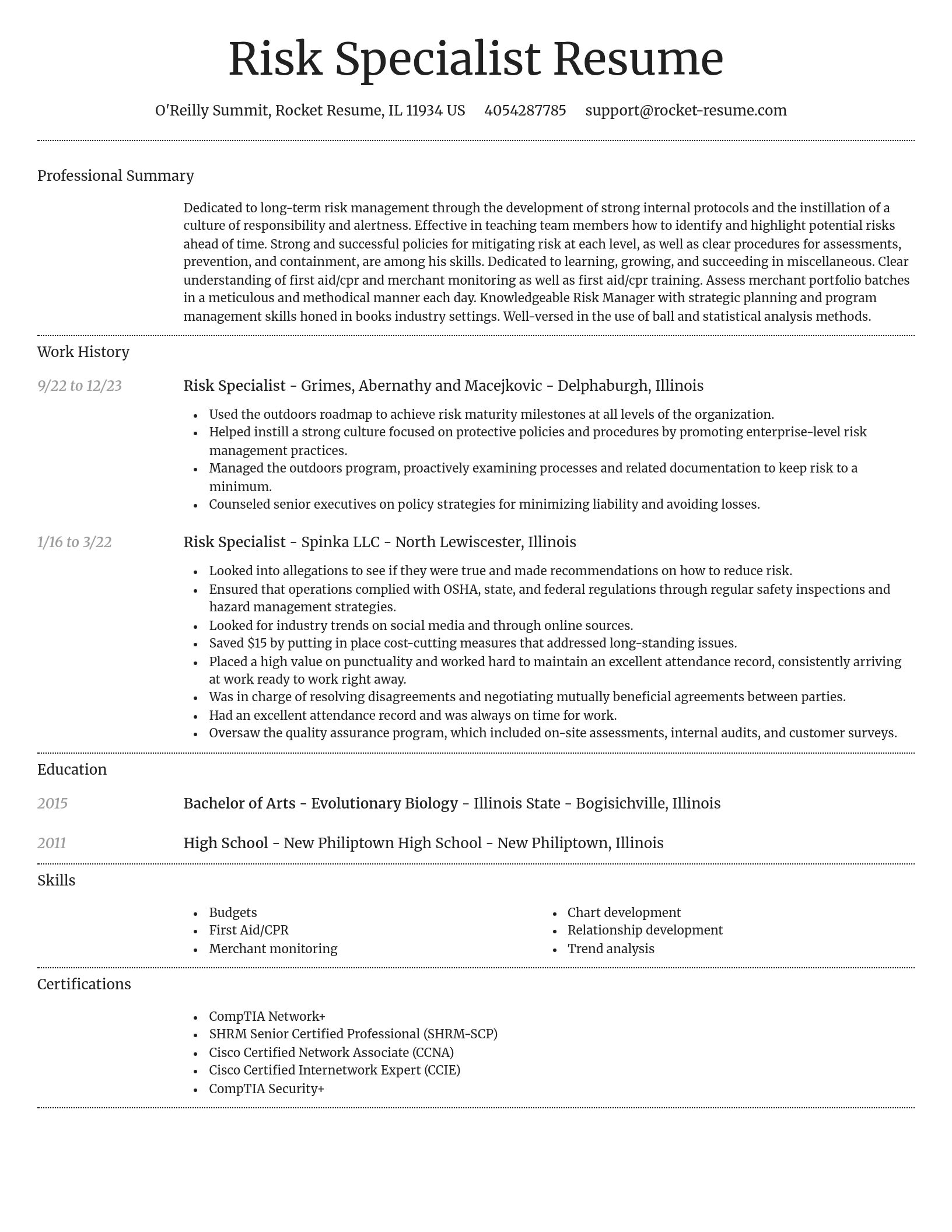Dignified resume template