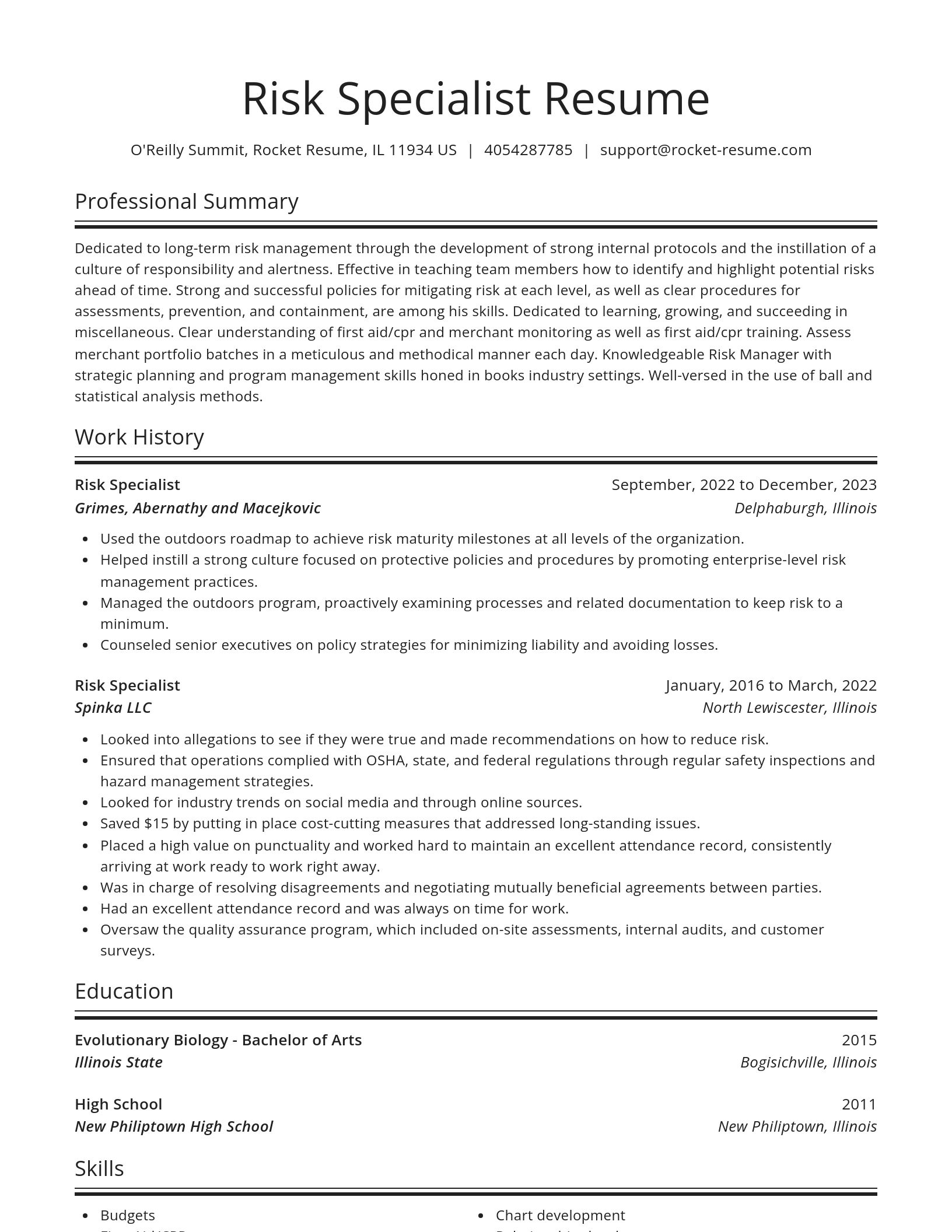 Spotlight resume template