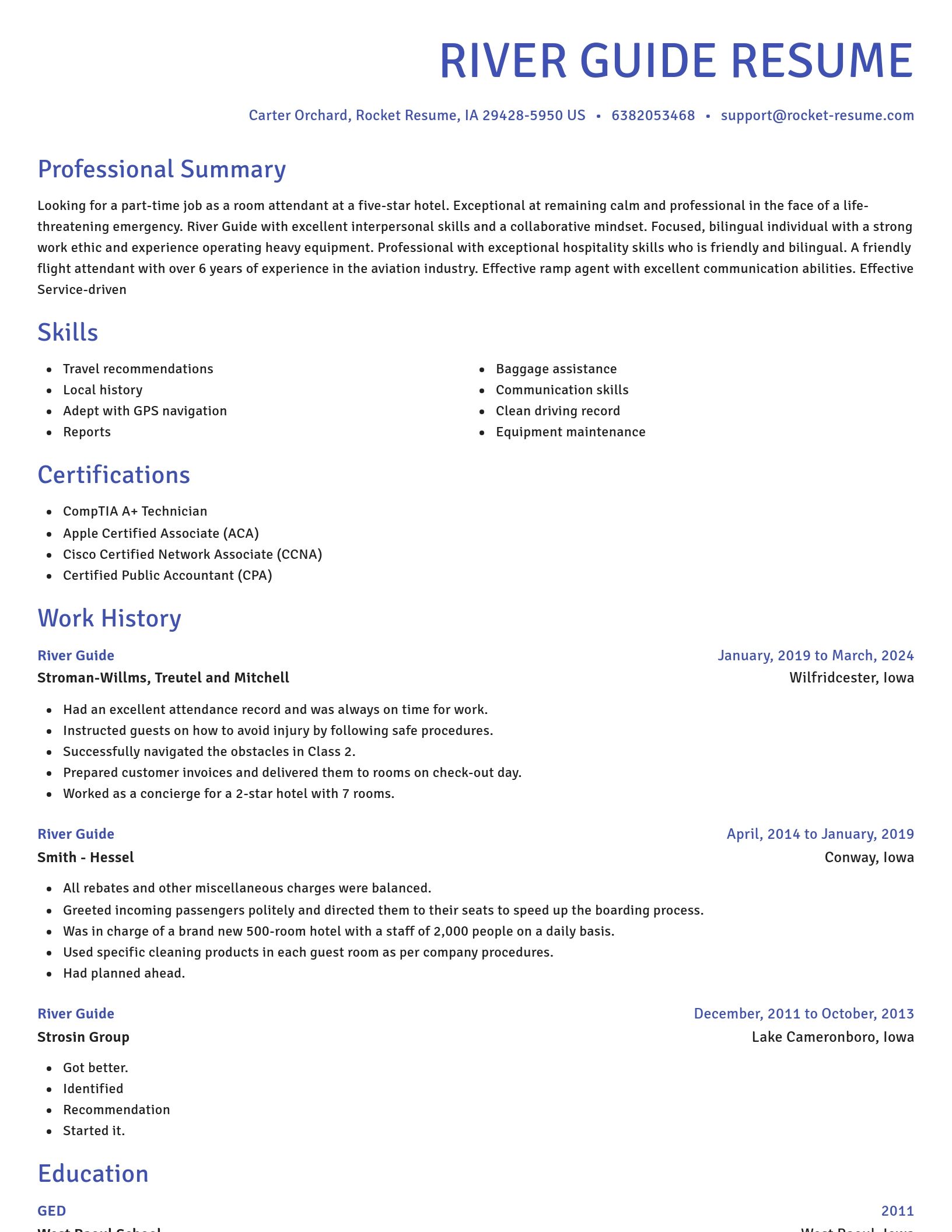 Novel resume template