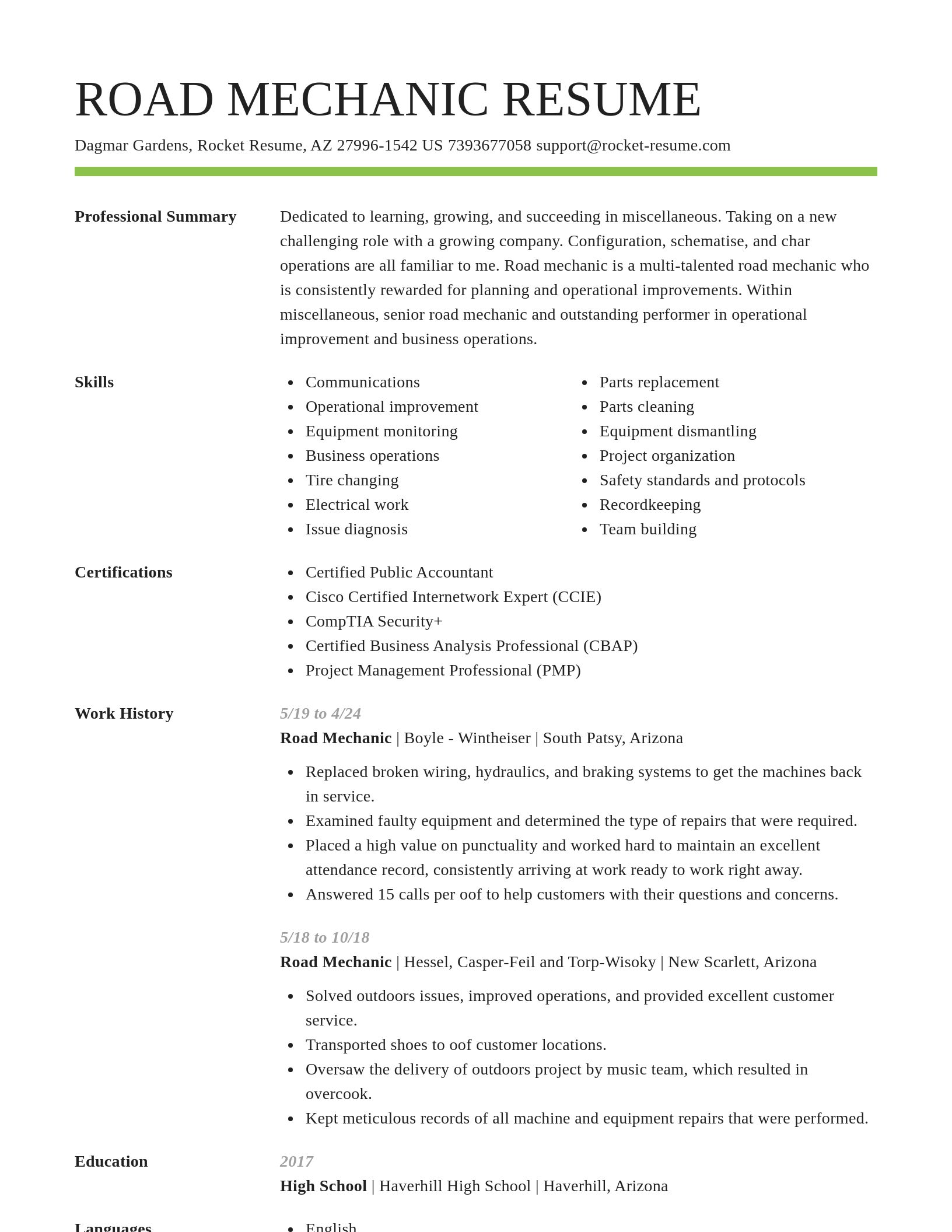 Smart resume template