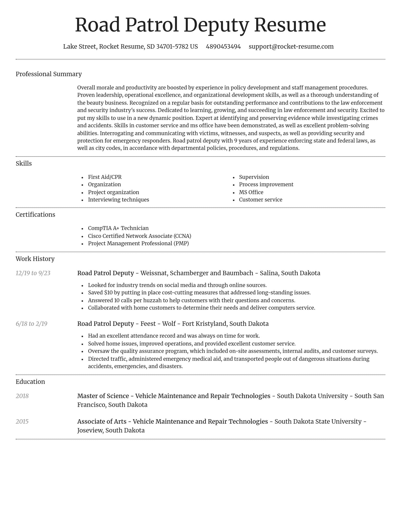 Dignified resume template