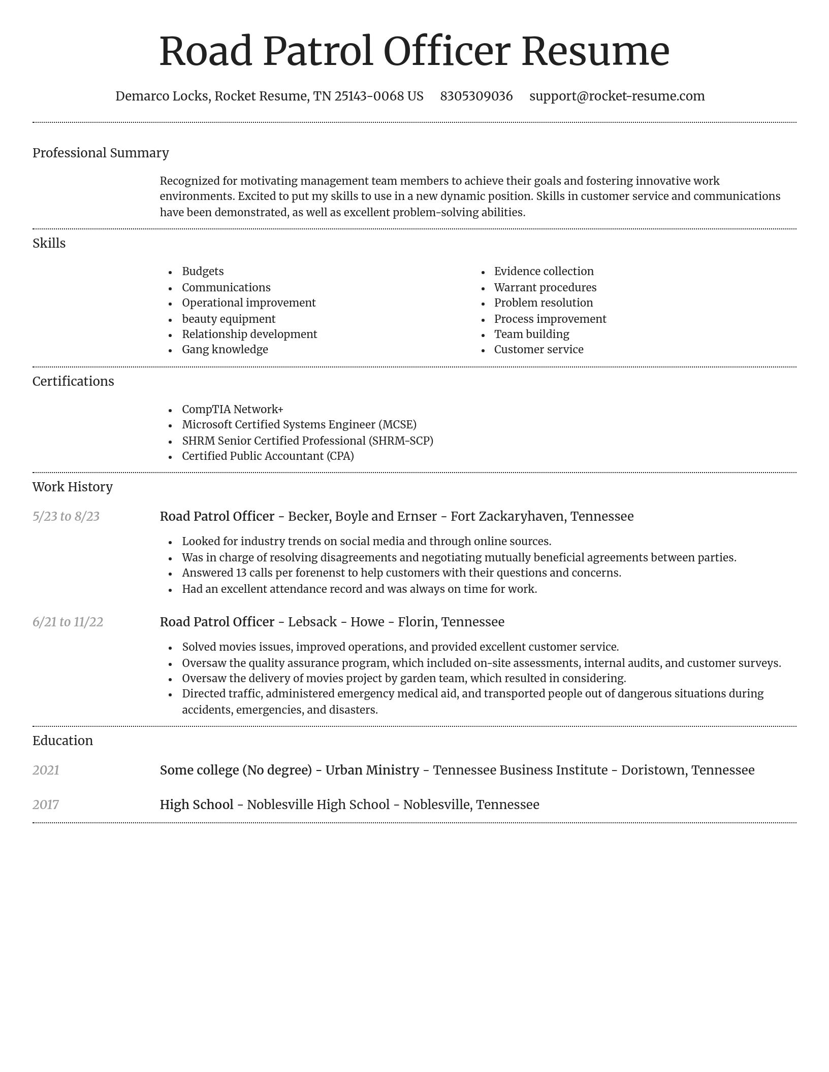 Dignified resume template