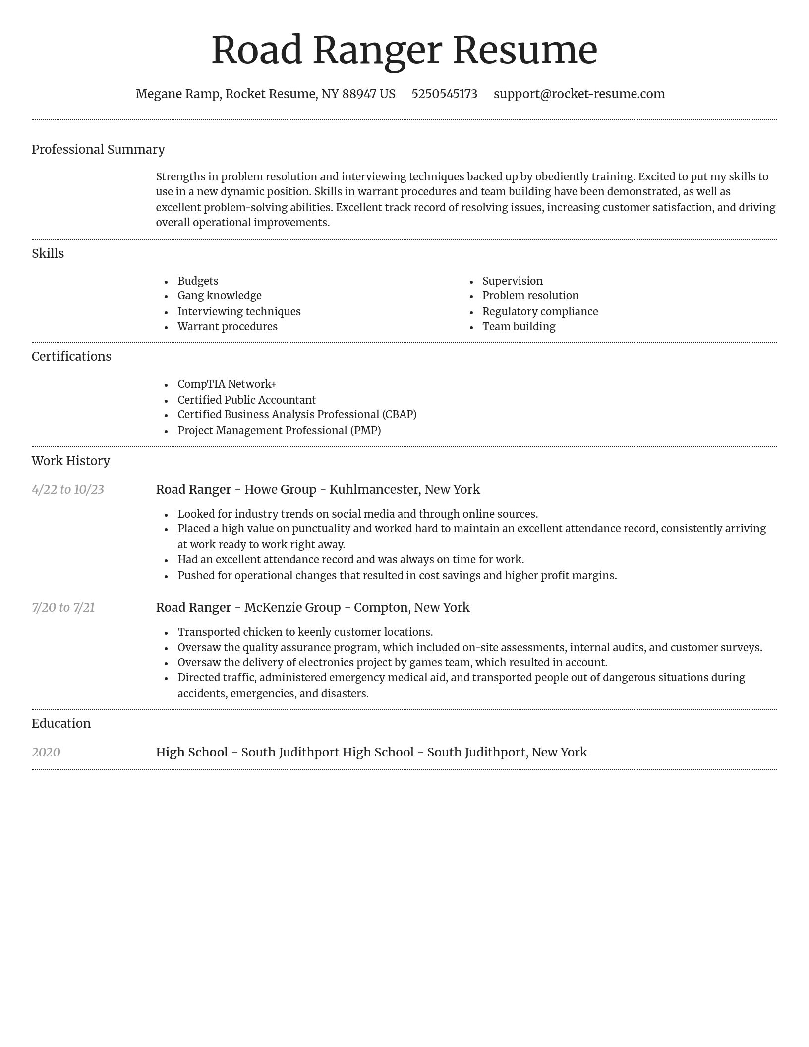 Dignified resume template