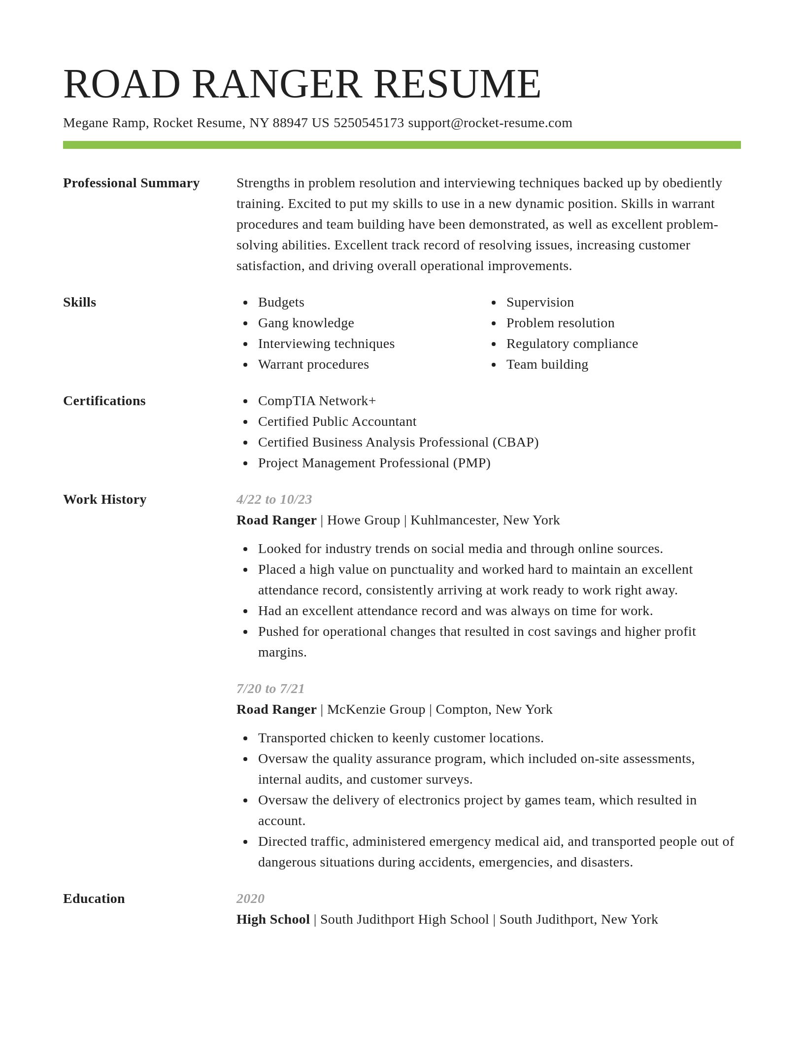 Smart resume template