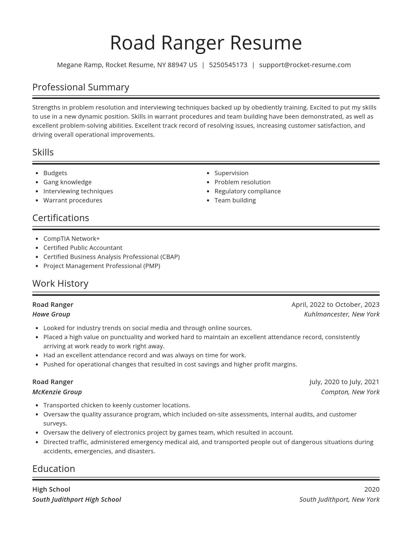 Spotlight resume template